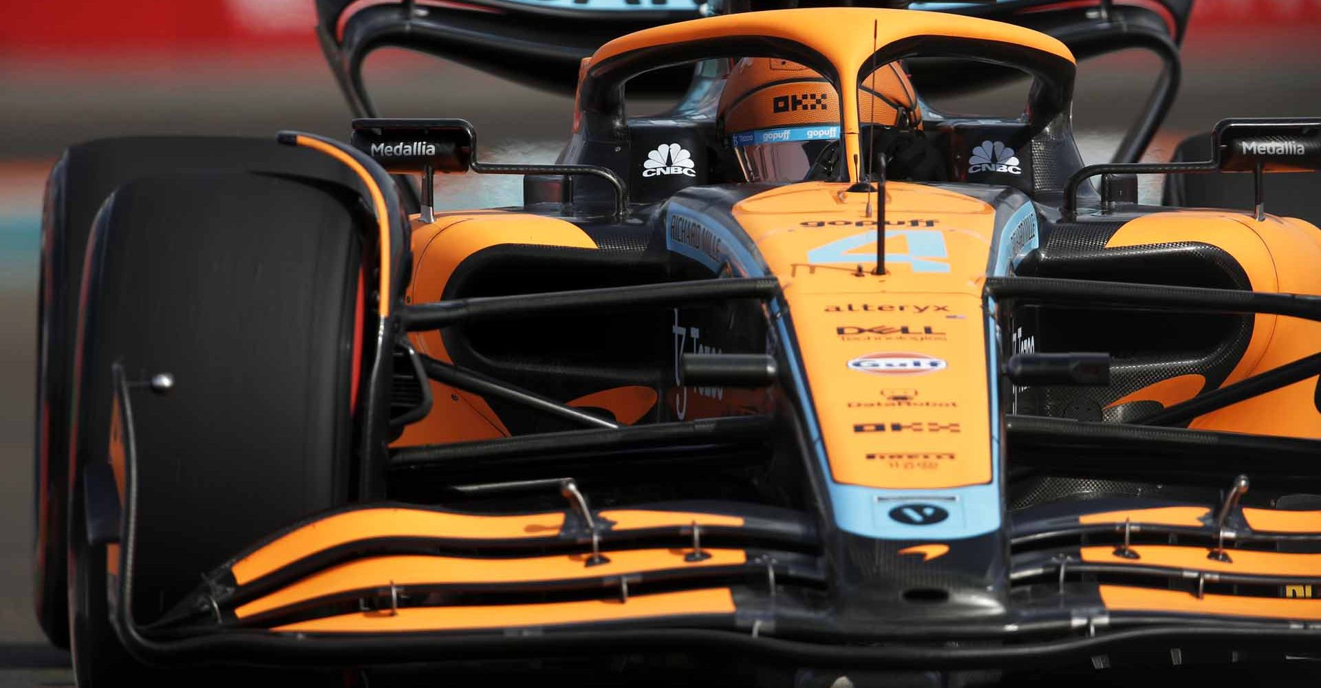 Lando Norris, McLaren MCL36 head on