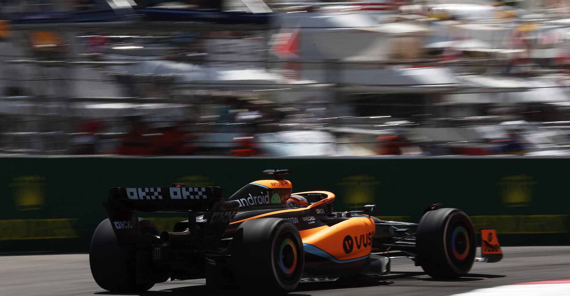 Daniel Ricciardo, McLaren MCL36, exits a chicane