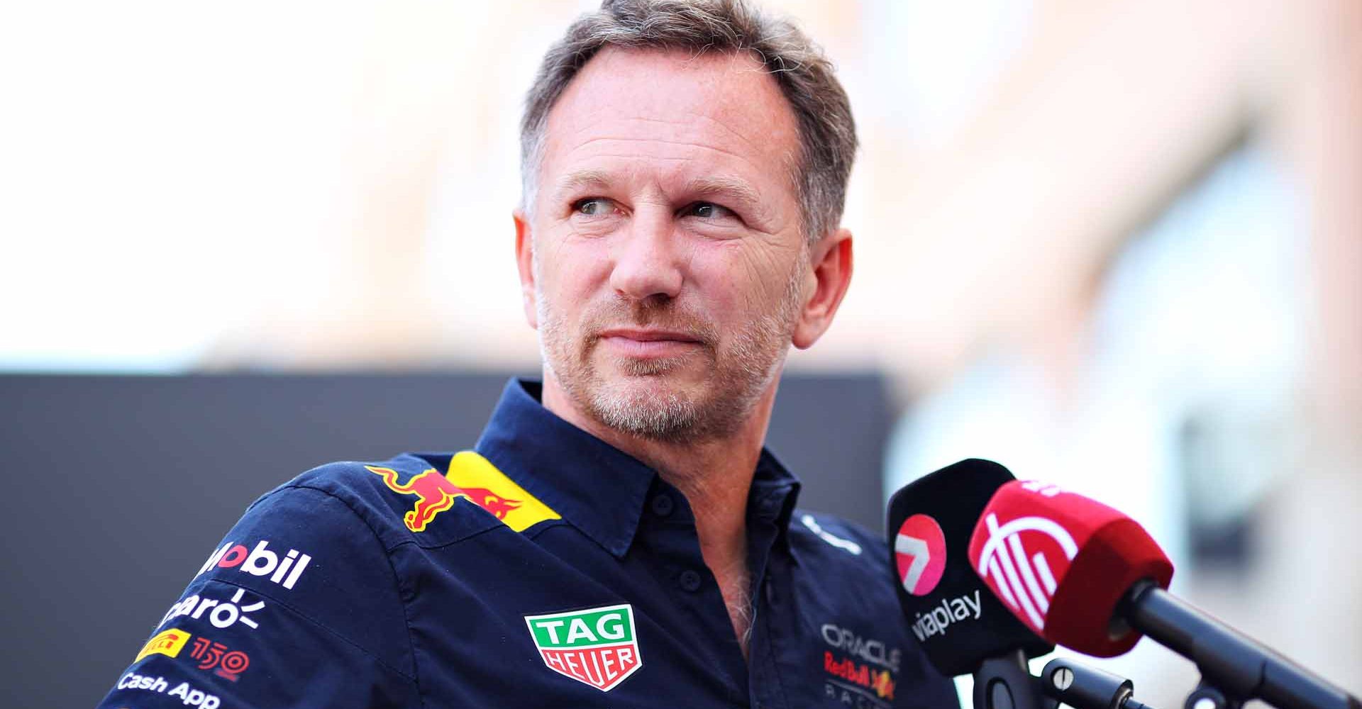 MONTE-CARLO, MONACO - MAY 28: Red Bull Racing Team Principal Christian Horner talks to the media in the Paddock prior to final practice ahead of the F1 Grand Prix of Monaco at Circuit de Monaco on May 28, 2022 in Monte-Carlo, Monaco. (Photo by Eric Alonso/Getty Images) M4 Sport