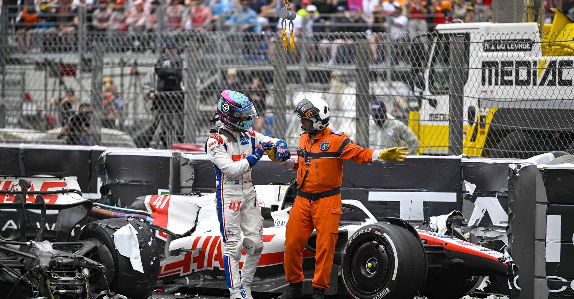 Mick Schumacher (Haas) crash during the Monaco Grand Prix 2022