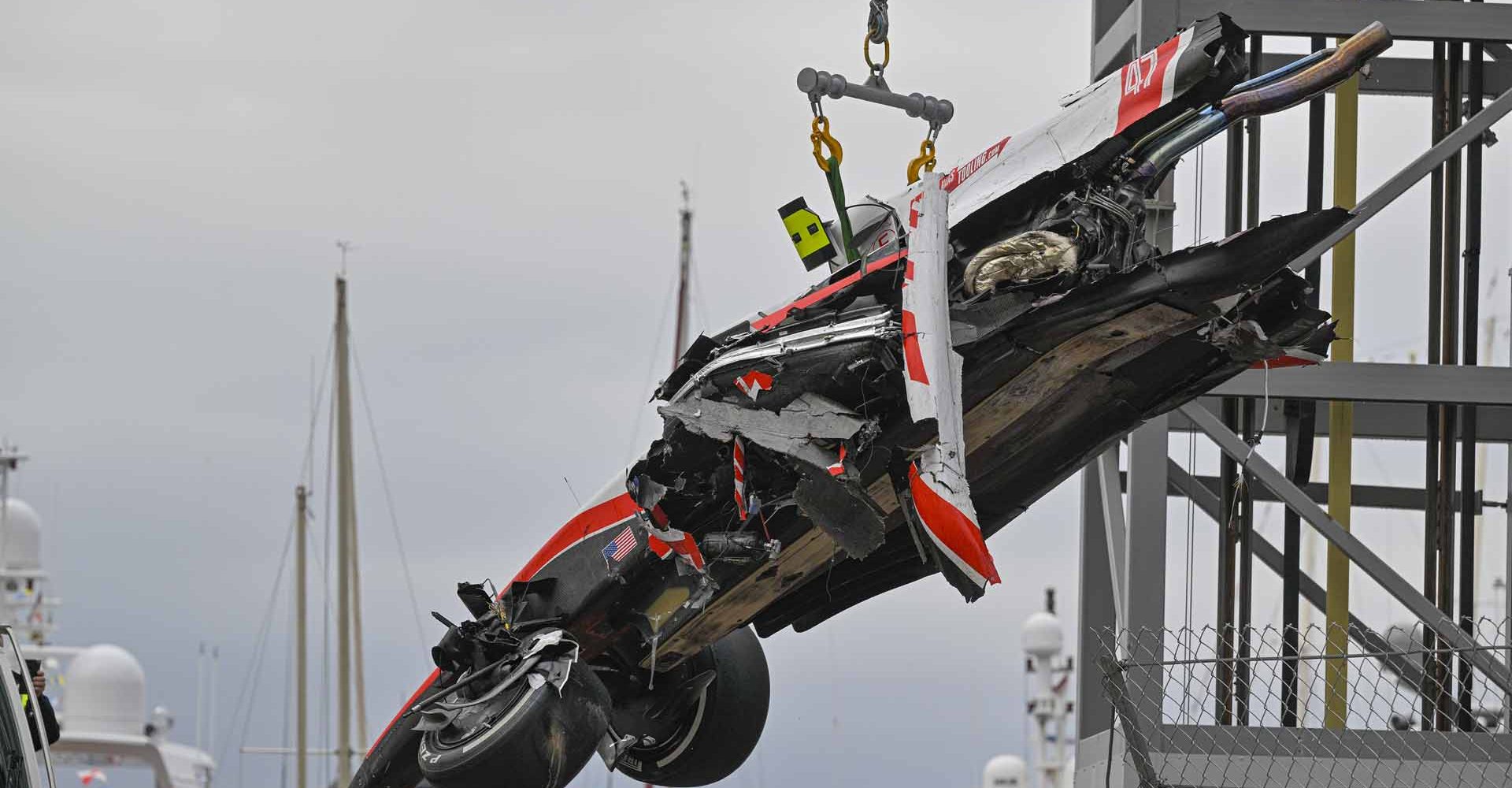 Mick Schumacher (Haas) crash, Monaco Grand Prix 2022, Monte Carlo,