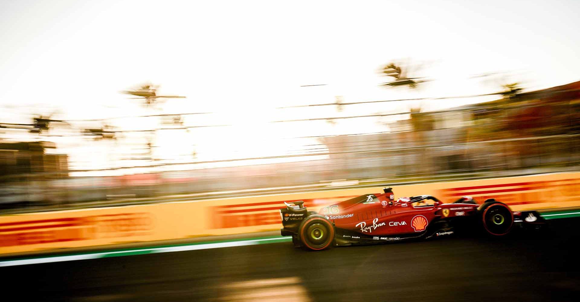 JEDDAH STREET CIRCUIT, SAUDI ARABIA - MARCH 25: Charles Leclerc, Ferrari F1-75 during the Saudi Arabian GP at Jeddah Street Circuit on Friday March 25, 2022 in Jeddah, Saudi Arabia. (Photo by Zak Mauger / LAT Images)