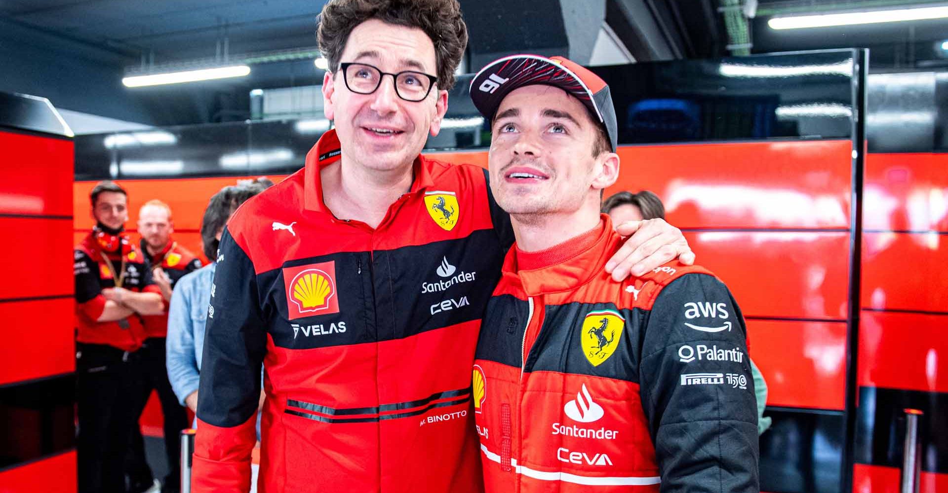 GP SPAGNA F1/2022 - SABATO 21/05/2022 
credit: @Scuderia Ferrari Press Office Mattia Binotto Charles Leclerc