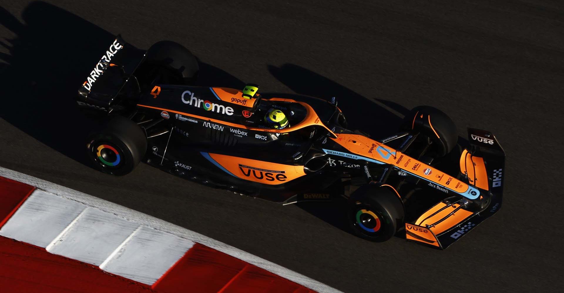 Lando Norris, McLaren MCL36 from above