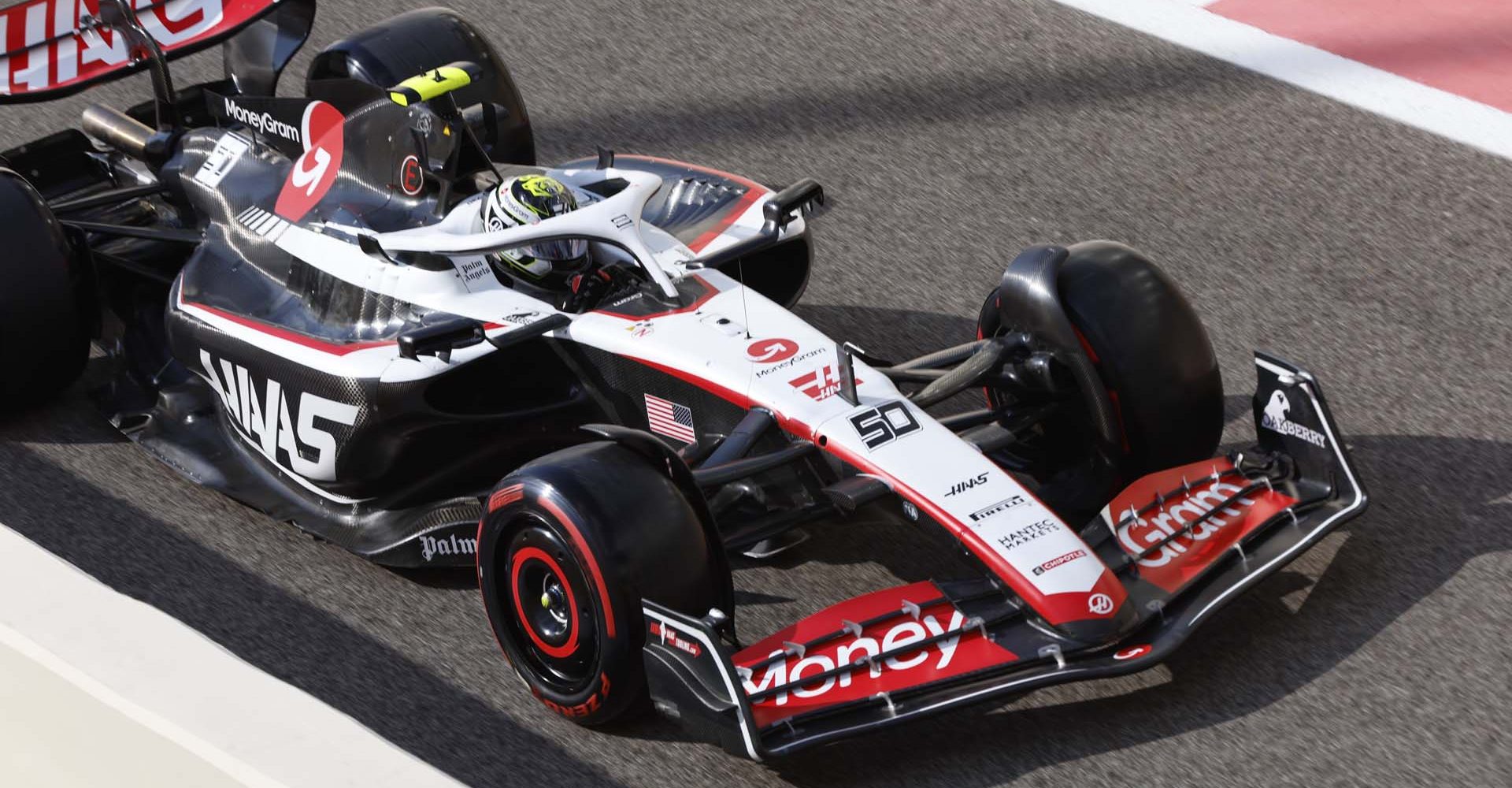 YAS MARINA CIRCUIT, UNITED ARAB EMIRATES - NOVEMBER 24: Oliver Bearman, Haas VF-23 during the Abu Dhabi GP at Yas Marina Circuit on Friday November 24, 2023 in Abu Dhabi, United Arab Emirates. (Photo by Steven Tee / LAT Images)