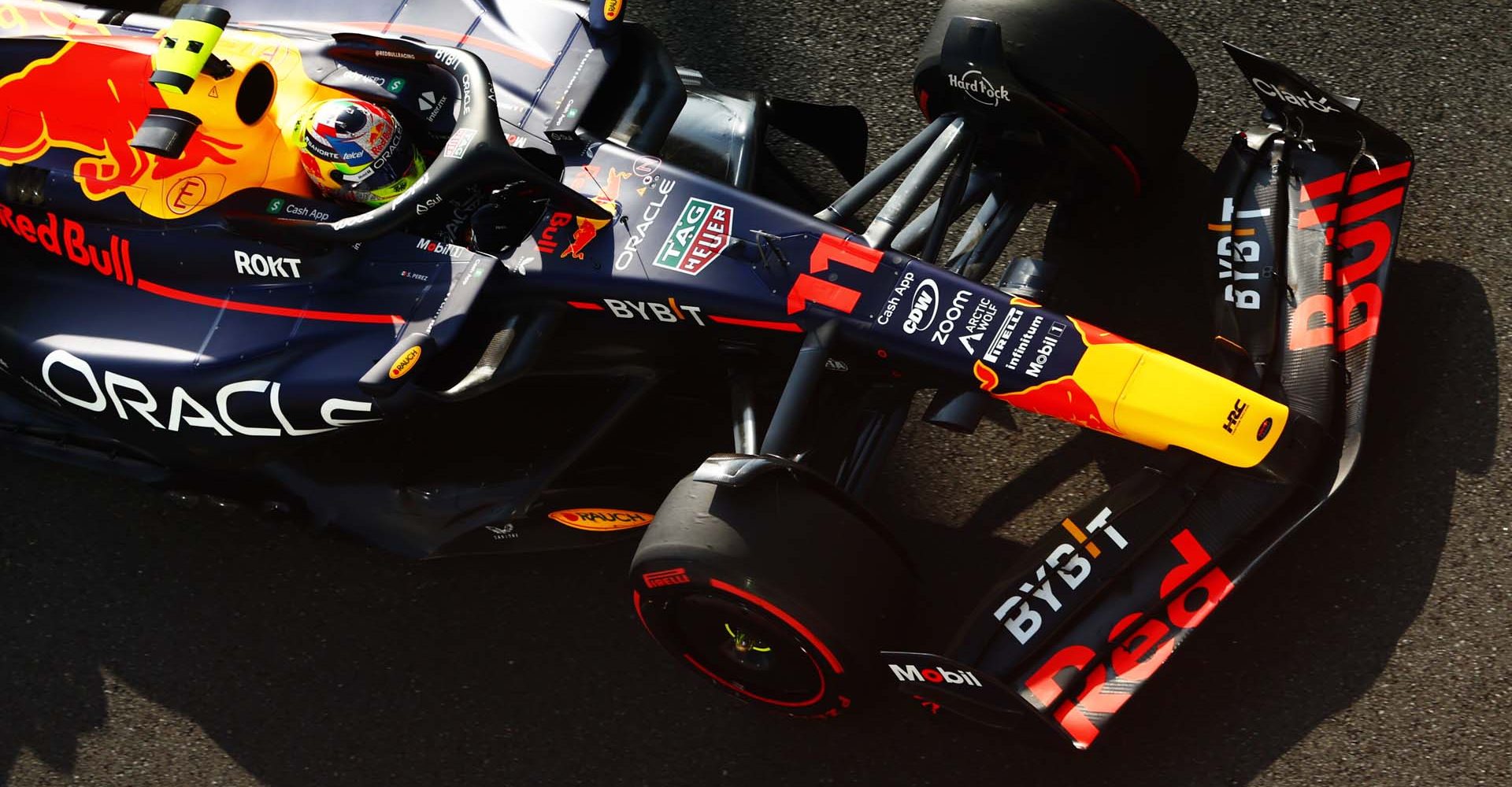 ABU DHABI, UNITED ARAB EMIRATES - NOVEMBER 25: Sergio Perez of Mexico driving the (11) Oracle Red Bull Racing RB19 on track  during final practice ahead of the F1 Grand Prix of Abu Dhabi at Yas Marina Circuit on November 25, 2023 in Abu Dhabi, United Arab Emirates. (Photo by Clive Rose/Getty Images) // Getty Images / Red Bull Content Pool // SI202311250167 // Usage for editorial use only //