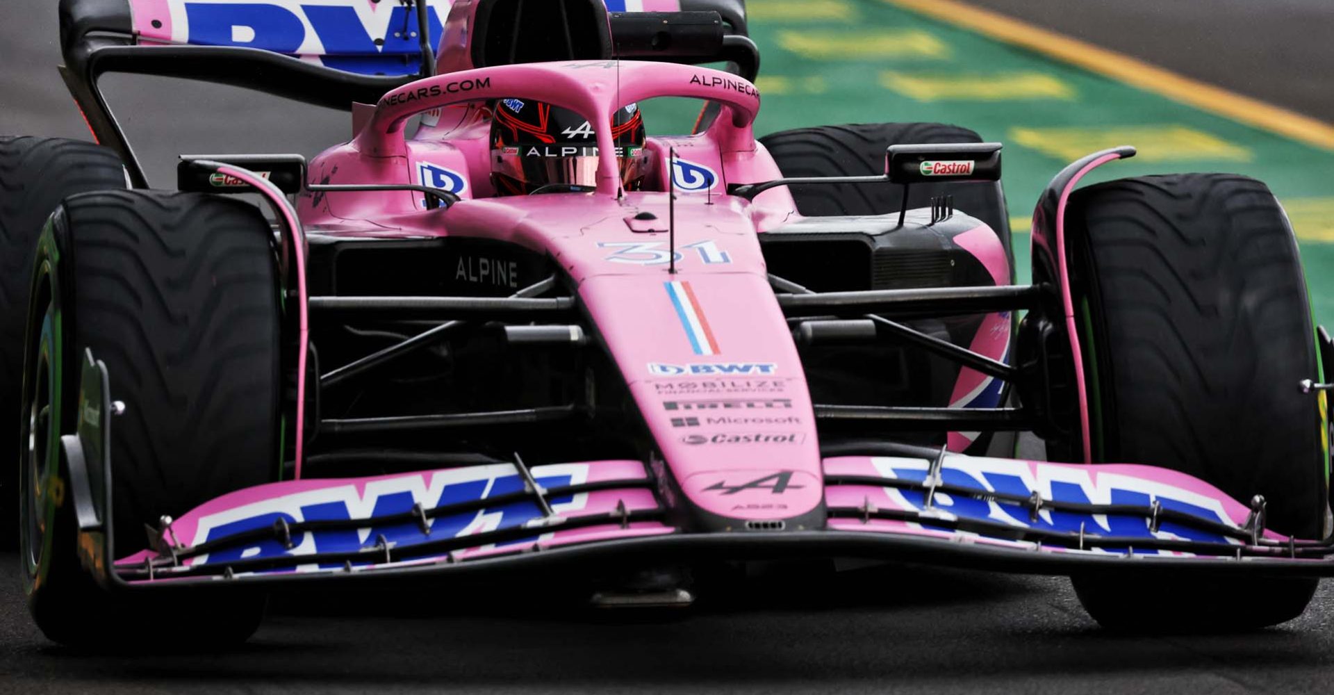 Esteban Ocon (FRA) Alpine F1 Team A523 leaves the pits.  Australian Grand Prix, Friday 31st March 2023. Albert Park, Melbourne, Australia.