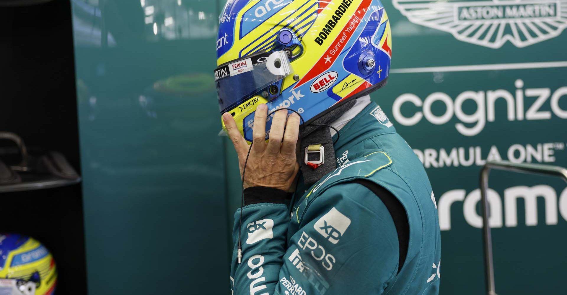 Portrait, Helmets, Bahrain International Circuit, GP2301a, F1, GP, Bahrain
Fernando Alonso, Aston Martin F1 Team