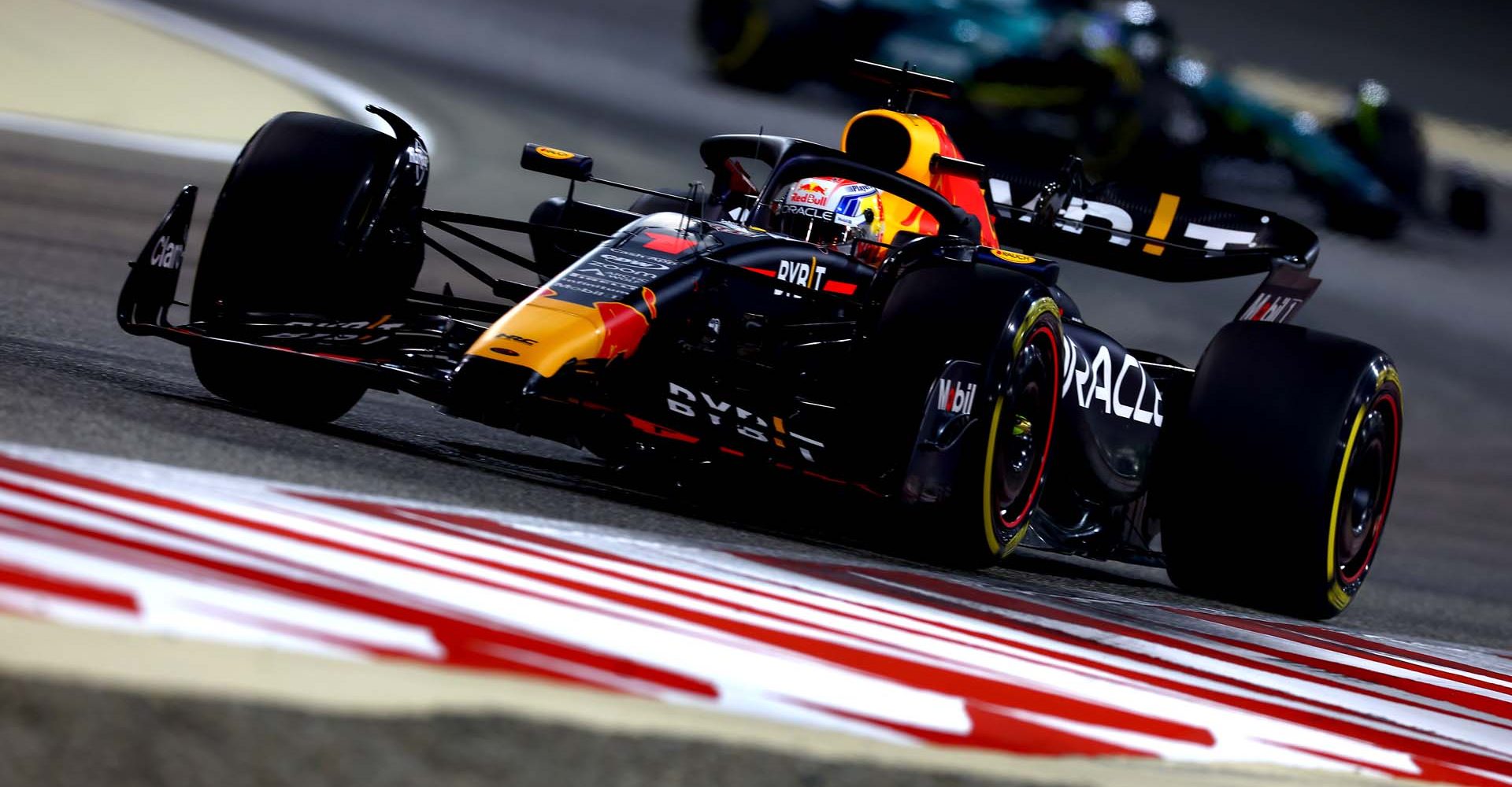 BAHRAIN, BAHRAIN - FEBRUARY 23: Max Verstappen of the Netherlands driving the (1) Oracle Red Bull Racing RB19 on track during day one of F1 Testing at Bahrain International Circuit on February 23, 2023 in Bahrain, Bahrain. (Photo by Mark Thompson/Getty Images)