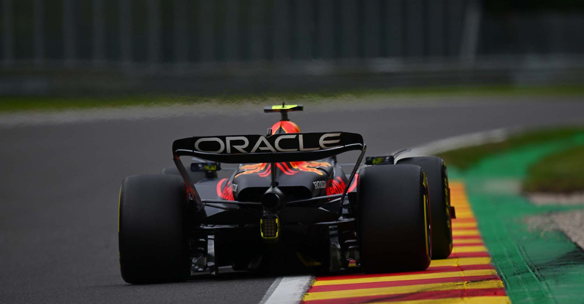 SPA, BELGIUM - JULY 30: Sergio Perez of Mexico driving the (11) Oracle Red Bull Racing RB19 on track during the F1 Grand Prix of Belgium at Circuit de Spa-Francorchamps on July 30, 2023 in Spa, Belgium. (Photo by Dan Mullan/Getty Images)