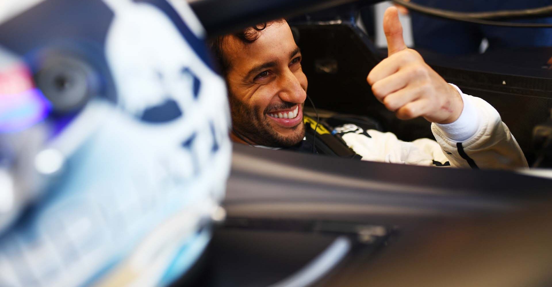 SAO PAULO, BRAZIL - NOVEMBER 03: Daniel Ricciardo of Australia and Scuderia AlphaTauri prepares to drive in the garage during practice ahead of the F1 Grand Prix of Brazil at Autodromo Jose Carlos Pace on November 03, 2023 in Sao Paulo, Brazil. (Photo by Rudy Carezzevoli/Getty Images) // Getty Images / Red Bull Content Pool // SI202311031276 // Usage for editorial use only //