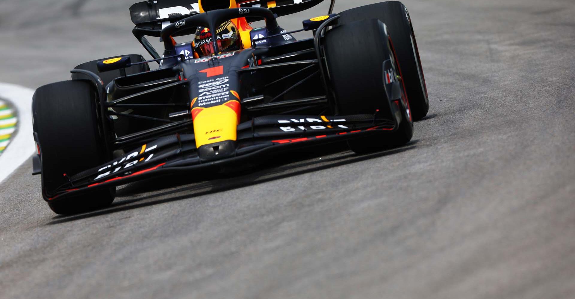 SAO PAULO, BRAZIL - NOVEMBER 03: Max Verstappen of the Netherlands driving the (1) Oracle Red Bull Racing RB19 on track during practice ahead of the F1 Grand Prix of Brazil at Autodromo Jose Carlos Pace on November 03, 2023 in Sao Paulo, Brazil. (Photo by Mark Thompson/Getty Images) // Getty Images / Red Bull Content Pool // SI202311031254 // Usage for editorial use only //