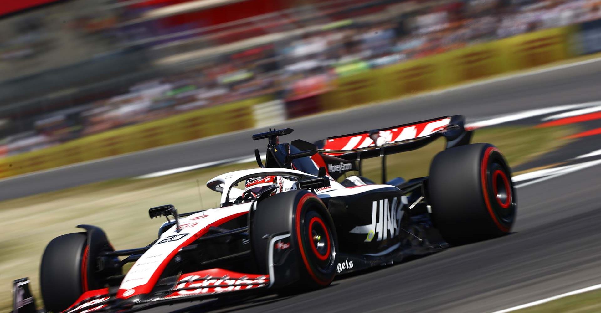 SILVERSTONE CIRCUIT, UNITED KINGDOM - JULY 07: Kevin Magnussen, Haas VF-23 during the British GP at Silverstone Circuit on Friday July 07, 2023 in Northamptonshire, United Kingdom. (Photo by Andy Hone / LAT Images)