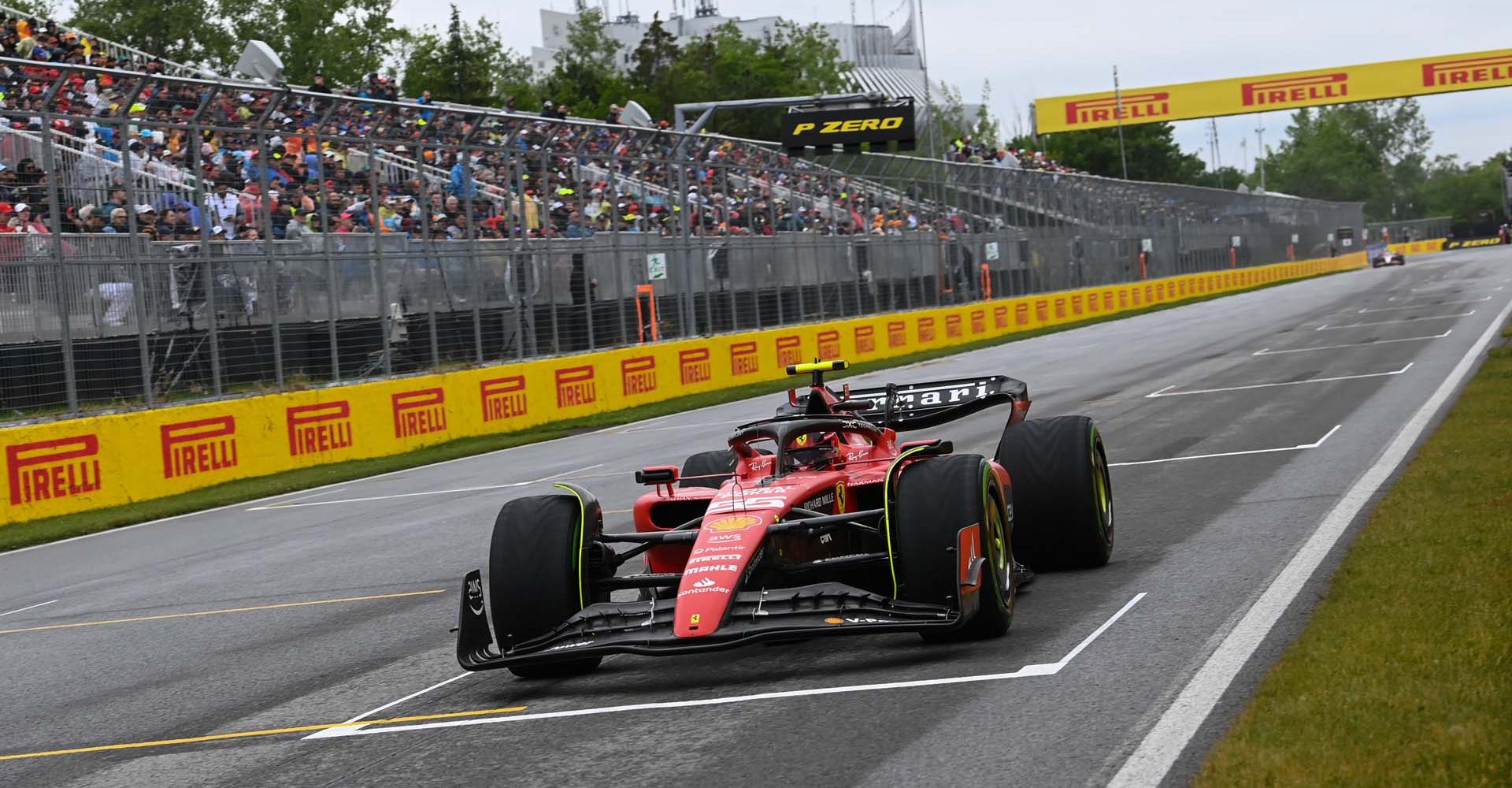 CIRCUIT GILLES-VILLENEUVE, CANADA - JUNE 17: Carlos Sainz, Ferrari SF-23 during the Canadian GP at Circuit Gilles-Villeneuve on Saturday June 17, 2023 in Montreal, Canada. (Photo by Mark Sutton / LAT Images)