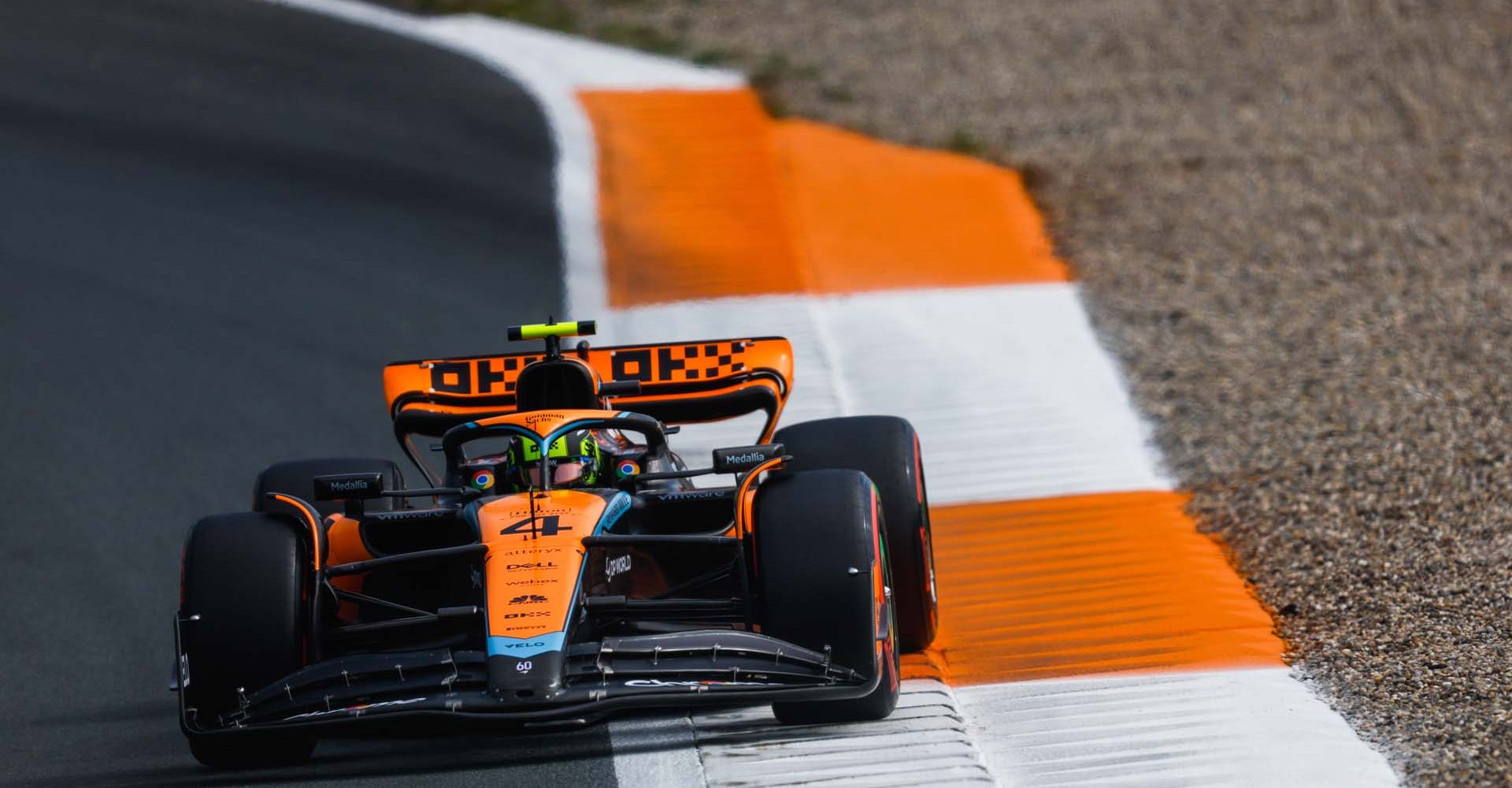 CIRCUIT ZANDVOORT, NETHERLANDS - AUGUST 25: Lando Norris, McLaren MCL60 during the Dutch GP at Circuit Zandvoort on Friday August 25, 2023 in North Holland, Netherlands. (Photo by Zak Mauger / LAT Images)