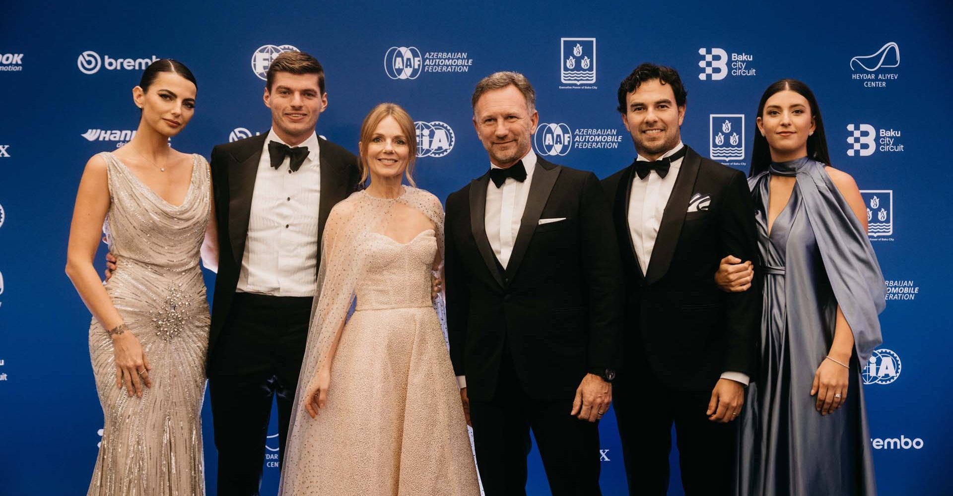 Kelly Piquet, Max Verstappen, Geri Halliwell, Christian Horner, Sergio Perez FIA Gala