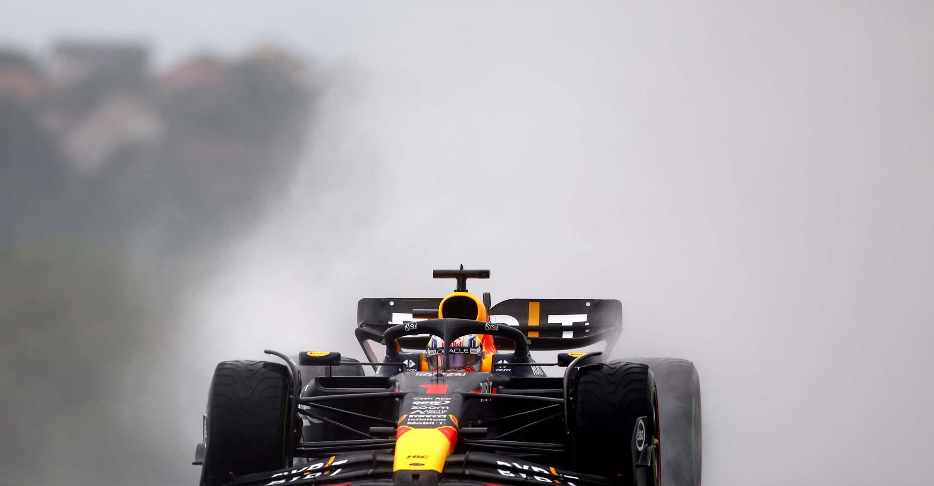 BUDAPEST, HUNGARY - JULY 21: Max Verstappen of the Netherlands driving the (1) Oracle Red Bull Racing RB19 on track during practice ahead of the F1 Grand Prix of Hungary at Hungaroring on July 21, 2023 in Budapest, Hungary. (Photo by Francois Nel/Getty Images)