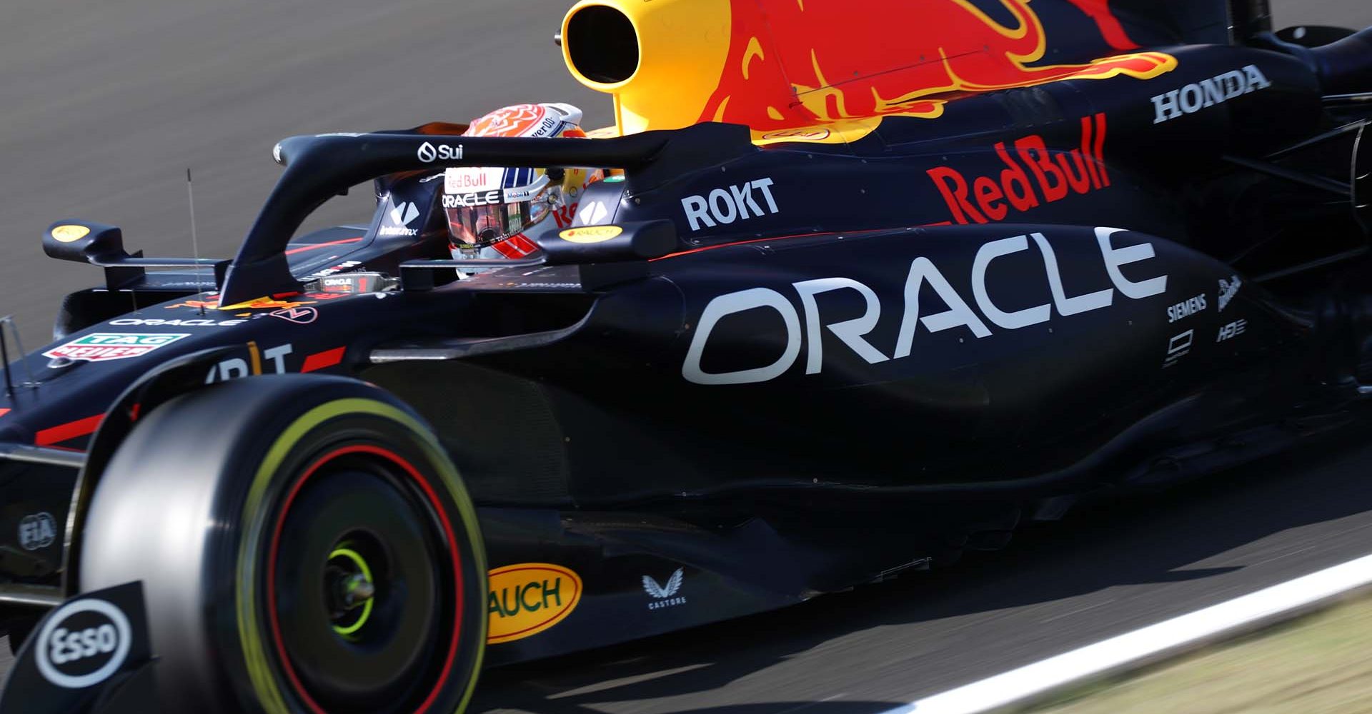 BUDAPEST, HUNGARY - JULY 22: Max Verstappen of the Netherlands driving the (1) Oracle Red Bull Racing RB19 on track during qualifying ahead of the F1 Grand Prix of Hungary at Hungaroring on July 22, 2023 in Budapest, Hungary. (Photo by Peter Fox/Getty Images)