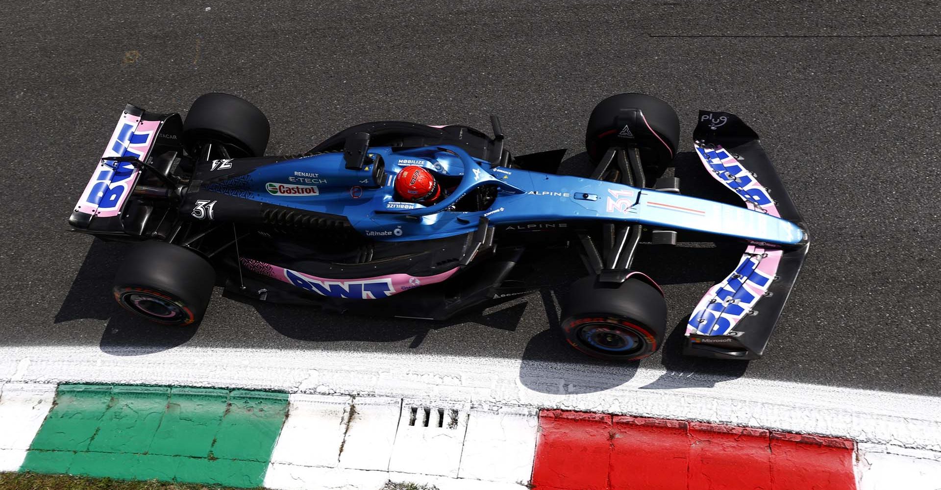 AUTODROMO NAZIONALE MONZA, ITALY - SEPTEMBER 01: Esteban Ocon, Alpine A523 during the Italian GP at Autodromo Nazionale Monza on Friday September 01, 2023 in Monza, Italy. (Photo by Andy Hone / LAT Images)