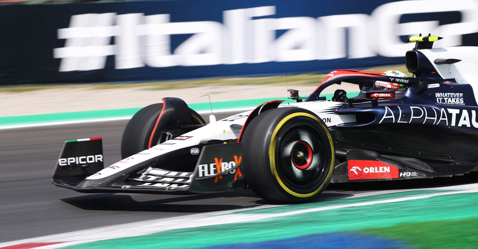 MONZA, ITALY - SEPTEMBER 02: Yuki Tsunoda of Japan driving the (22) Scuderia AlphaTauri AT04 on track during final practice ahead of the F1 Grand Prix of Italy at Autodromo Nazionale Monza on September 02, 2023 in Monza, Italy. (Photo by Peter Fox/Getty Images) // Getty Images / Red Bull Content Pool // SI202309020170 // Usage for editorial use only //