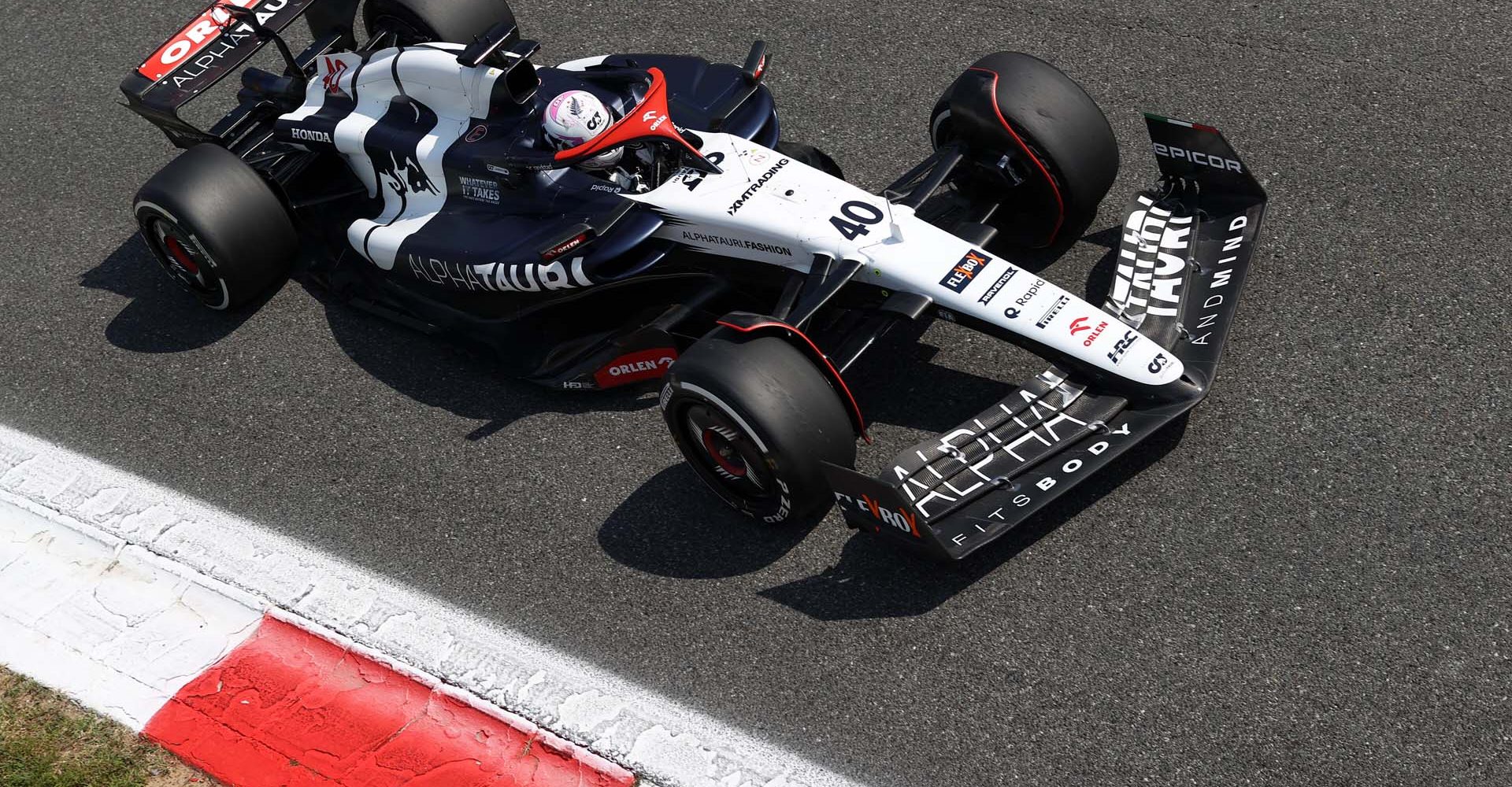 MONZA, ITALY - SEPTEMBER 02: Liam Lawson of New Zealand driving the (40) Scuderia AlphaTauri AT04 on track during final practice ahead of the F1 Grand Prix of Italy at Autodromo Nazionale Monza on September 02, 2023 in Monza, Italy. (Photo by Ryan Pierse/Getty Images) // Getty Images / Red Bull Content Pool // SI202309020238 // Usage for editorial use only //