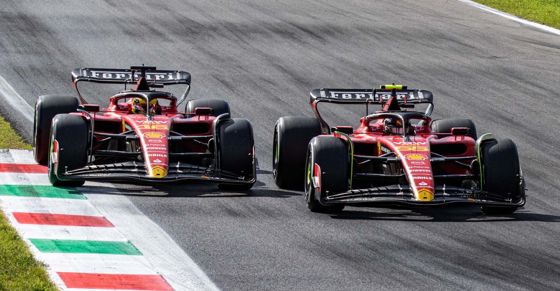 4 - GP ITALIA F1/2023  - DOMENICA 03/09/2023 - credit: @Scuderia Ferrari Press Office Charles Leclerc Carlos Sainz overtake fight