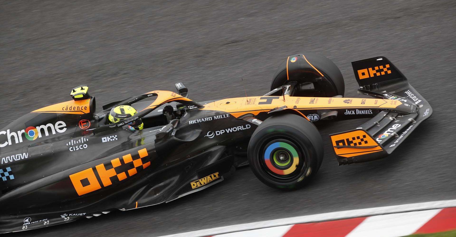 SUZUKA, JAPAN - SEPTEMBER 22: Lando Norris, McLaren MCL60 during the Japanese GP at Suzuka on Friday September 22, 2023 in Suzuka, Japan. (Photo by Jake Grant / LAT Images)