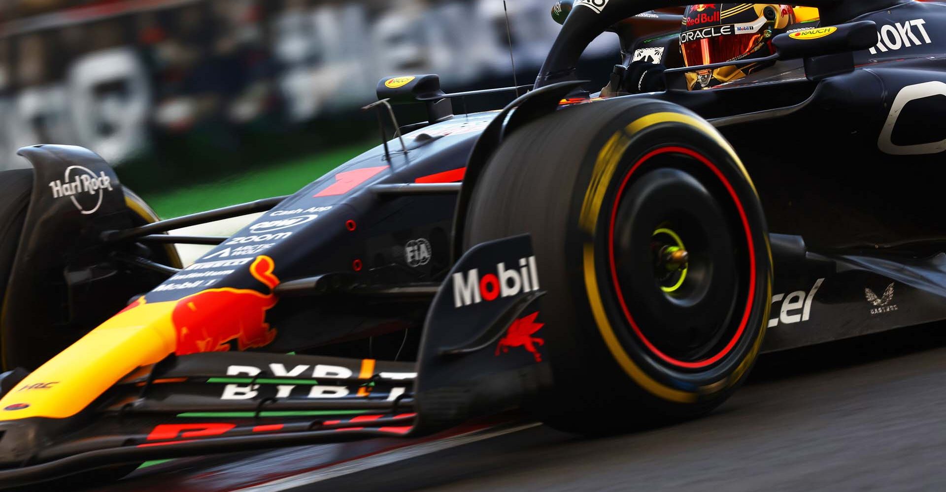 MEXICO CITY, MEXICO - OCTOBER 27: Max Verstappen of the Netherlands driving the (1) Oracle Red Bull Racing RB19 on track  during practice ahead of the F1 Grand Prix of Mexico at Autodromo Hermanos Rodriguez on October 27, 2023 in Mexico City, Mexico. (Photo by Mark Thompson/Getty Images) // Getty Images / Red Bull Content Pool // SI202310280163 // Usage for editorial use only //