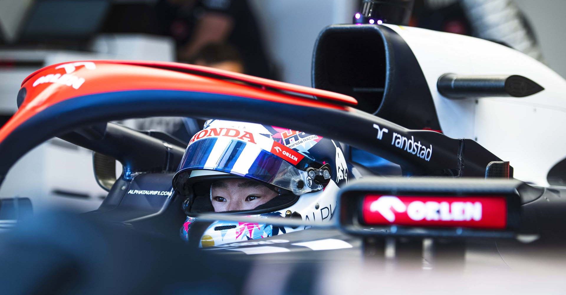 MIAMI, FLORIDA - MAY 05: Yuki Tsunoda of Japan and Scuderia AlphaTauri prepares to drive in the garage during practice ahead of the F1 Grand Prix of Miami at Miami International Autodrome on May 05, 2023 in Miami, Florida. (Photo by Rudy Carezzevoli/Getty Images)