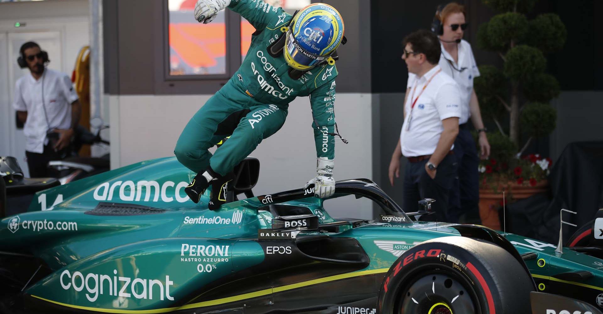 Helmets, Portrait, Circuit de Monaco, GP2306a, F1, GP, Monaco
Fernando Alonso, Aston Martin AMR23, arrives in Parc Ferme after Qualifying