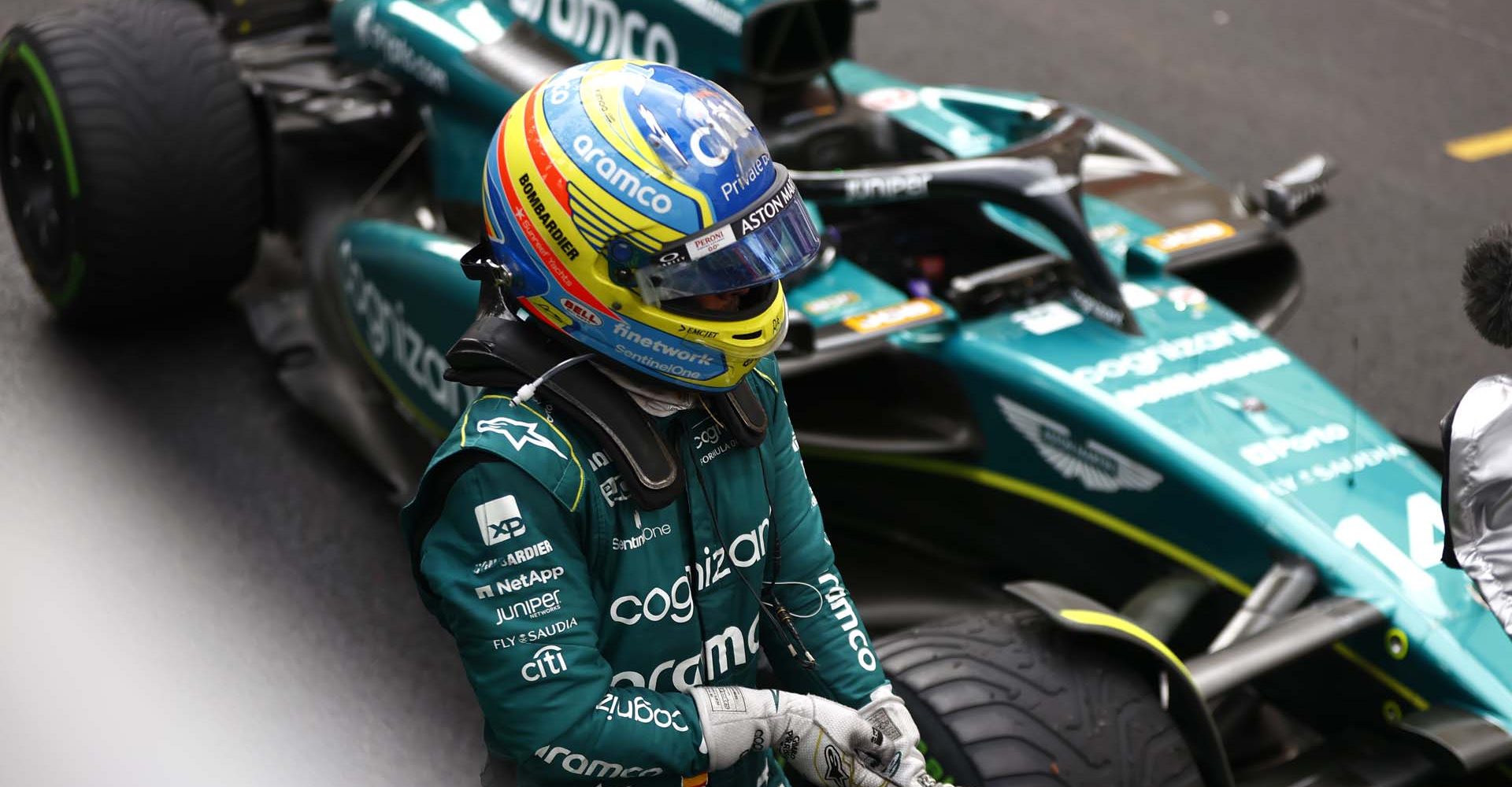 Portrait, Helmets, Finish, Circuit de Monaco, GP2306a, F1, GP, Monaco
Fernando Alonso, Aston Martin F1 Team, 2nd position, arrives in Parc Ferme