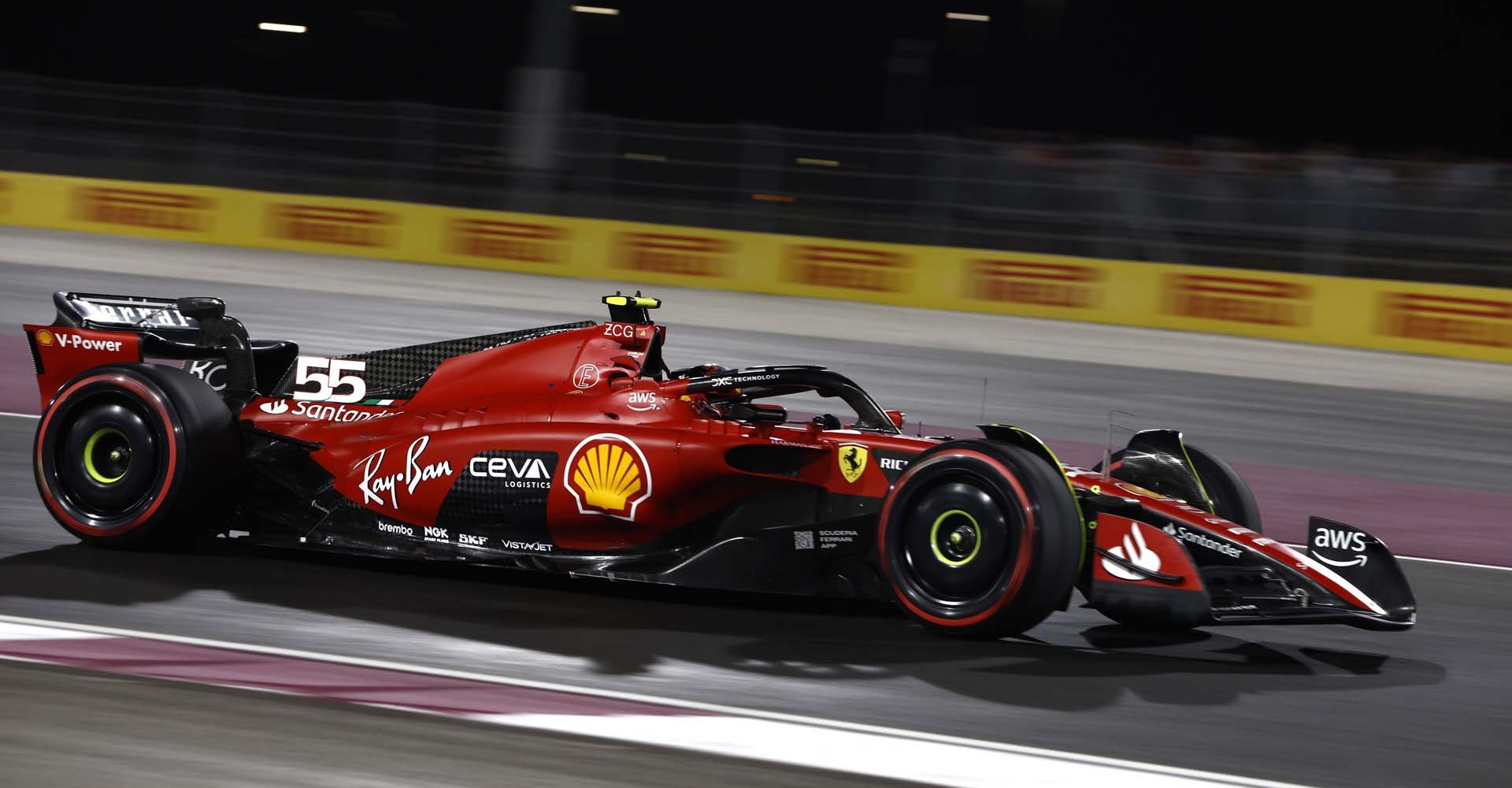 LOSAIL INTERNATIONAL CIRCUIT, QATAR - OCTOBER 06: Carlos Sainz, Ferrari SF-23 during the Qatar GP at Losail International Circuit on Friday October 06, 2023 in Losail, Qatar. (Photo by Zak Mauger / LAT Images)