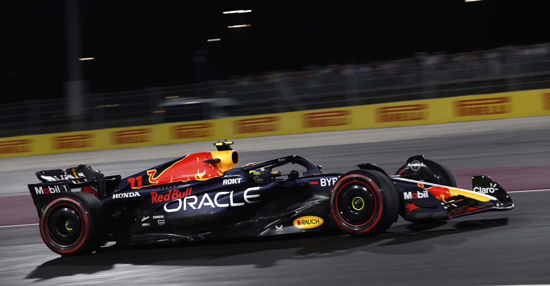 LOSAIL INTERNATIONAL CIRCUIT, QATAR - OCTOBER 06: Sergio Perez, Red Bull Racing RB19 during the Qatar GP at Losail International Circuit on Friday October 06, 2023 in Losail, Qatar. (Photo by Zak Mauger / LAT Images)