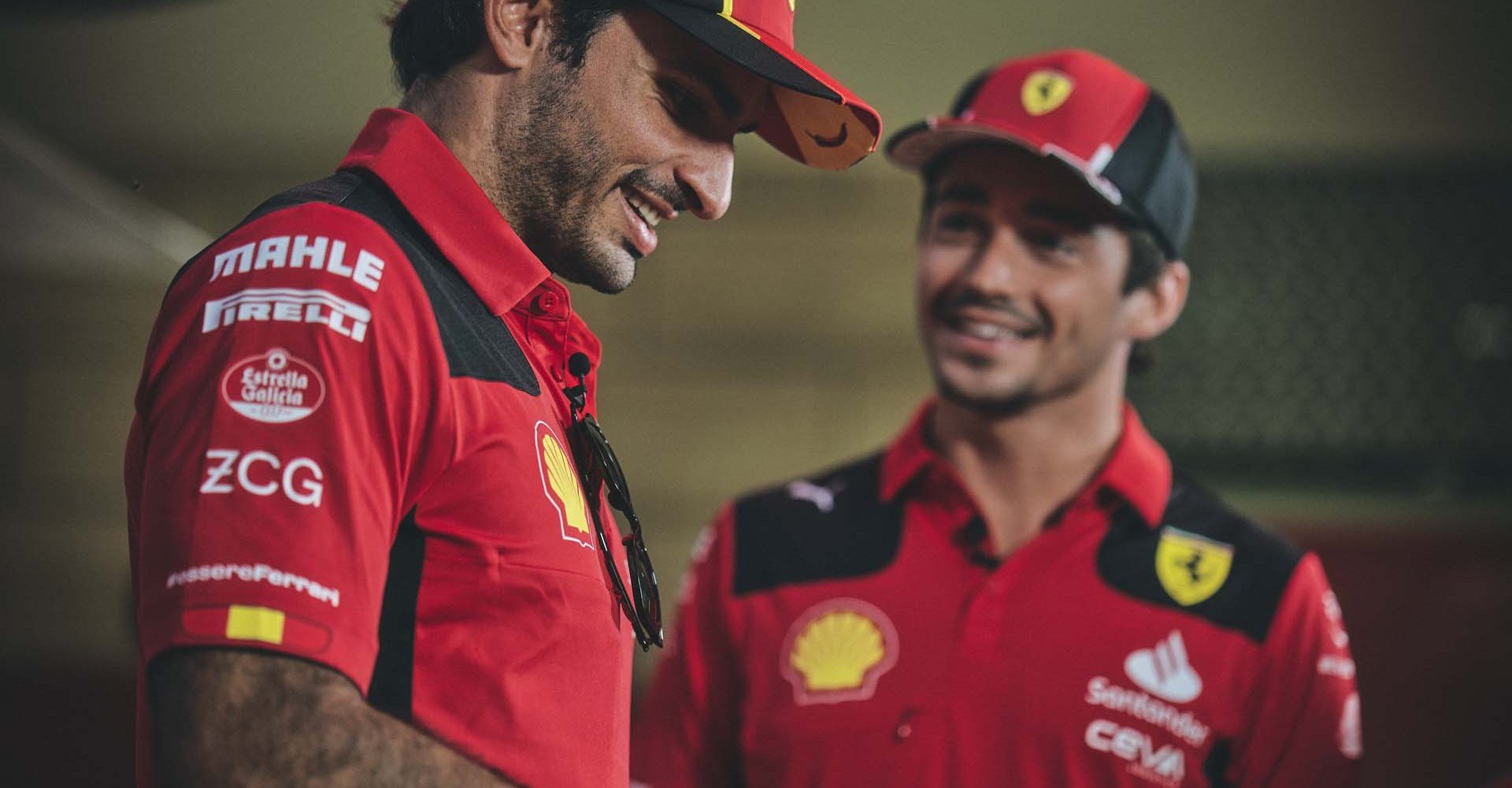 Carlos Sainz and Charles Leclerc Ferrari