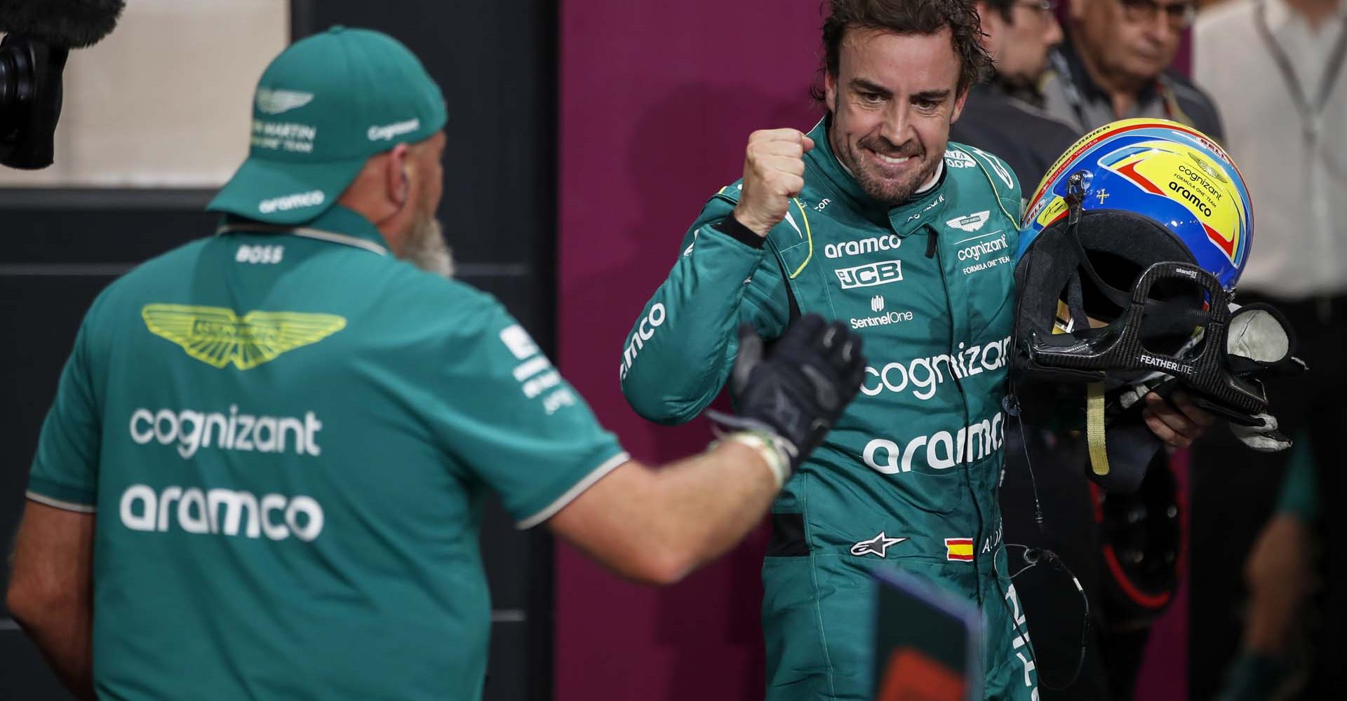 Portrait, Jeddah Corniche Circuit, GP2302a, F1, GP, Saudi Arabia
Fernando Alonso, Aston Martin F1 Team, celebrates a good result in Qualifying