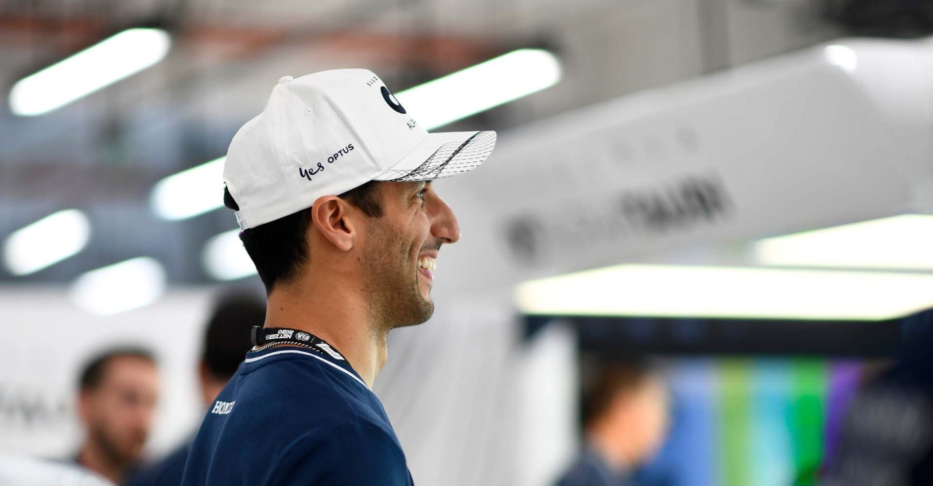 SINGAPORE, SINGAPORE - SEPTEMBER 15: Daniel Ricciardo of Australia and Scuderia AlphaTauri looks on in the garage during practice ahead of the F1 Grand Prix of Singapore at Marina Bay Street Circuit on September 15, 2023 in Singapore, Singapore. (Photo by Rudy Carezzevoli/Getty Images) // Getty Images / Red Bull Content Pool // SI202309150329 // Usage for editorial use only //