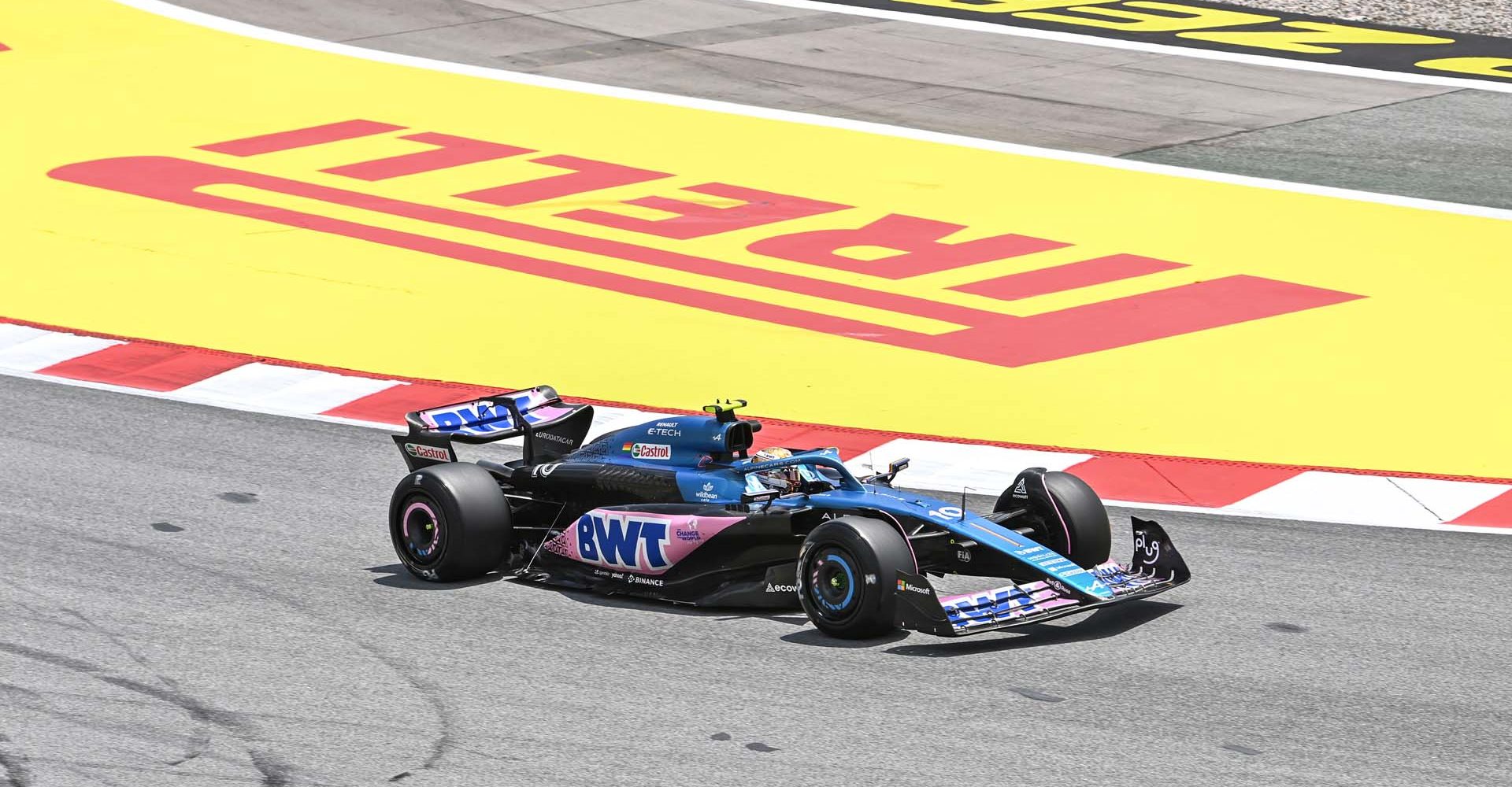 CIRCUIT DE BARCELONA-CATALUNYA, SPAIN - JUNE 02: Pierre Gasly, Alpine A523 during the Spanish GP  at Circuit de Barcelona-Catalunya on Friday June 02, 2023 in Barcelona, Spain. (Photo by Mark Sutton / LAT Images)