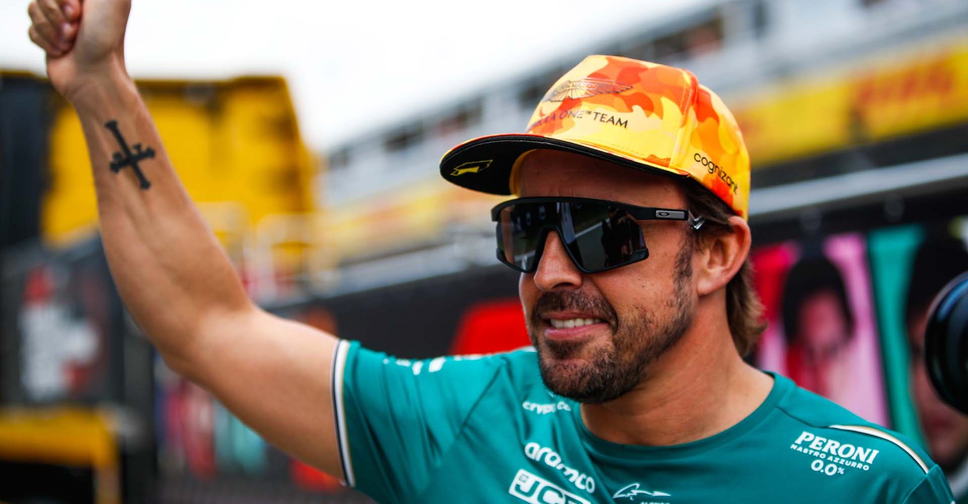 portrait, TS-Live, Circuit de Barcelona-Catalunya, GP2307a, F1, GP, Spain
Fernando Alonso, Aston Martin F1 Team, on the drivers' parade