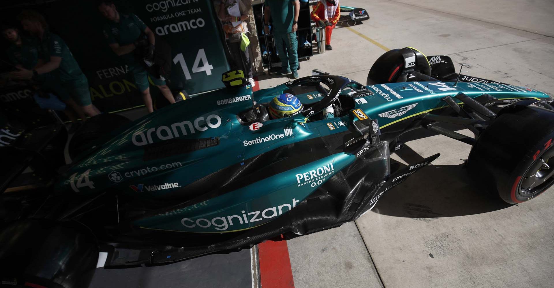 action, Circuit of the Americas, GP2318a, F1, GP, United States
Fernando Alonso, Aston Martin AMR23, leaves the garage