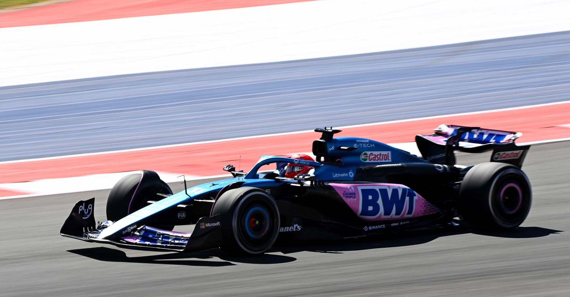 CIRCUIT OF THE AMERICAS, UNITED STATES OF AMERICA - OCTOBER 20: Esteban Ocon, Alpine A523 during the United States GP at Circuit of the Americas on Friday October 20, 2023 in Austin, United States of America. (Photo by Mark Sutton / LAT Images)