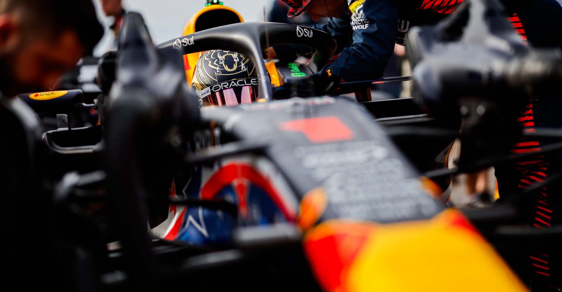 AUSTIN, TEXAS - OCTOBER 21: Max Verstappen of the Netherlands and Oracle Red Bull Racing prepares to drive on the grid prior to the Sprint ahead of the F1 Grand Prix of United States at Circuit of The Americas on October 21, 2023 in Austin, Texas. (Photo by Chris Graythen/Getty Images) // Getty Images / Red Bull Content Pool // SI202310220032 // Usage for editorial use only //