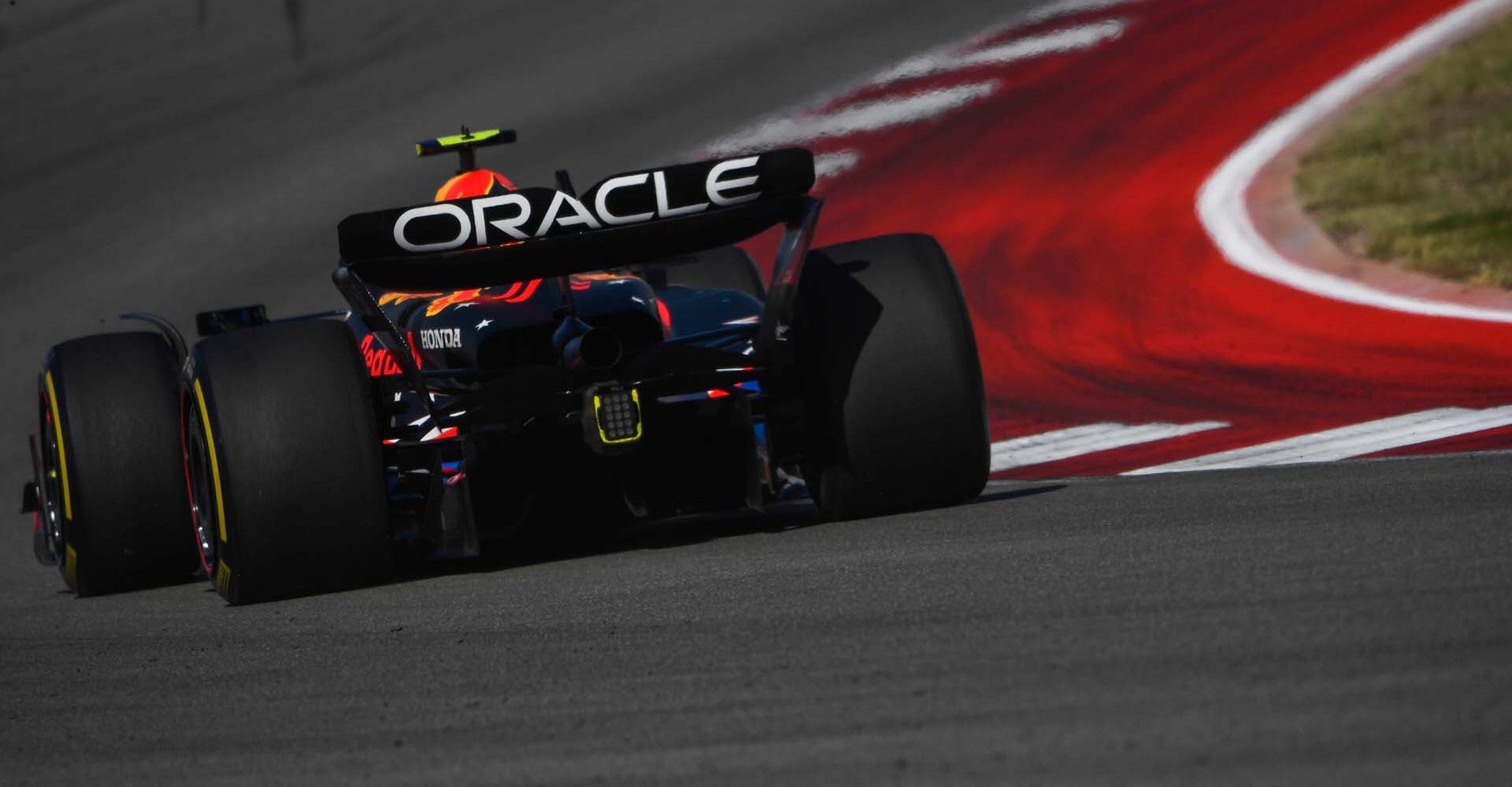 AUSTIN, TEXAS - OCTOBER 22: Sergio Perez of Mexico driving the (11) Oracle Red Bull Racing RB19 on track during the F1 Grand Prix of United States at Circuit of The Americas on October 22, 2023 in Austin, Texas. (Photo by Rudy Carezzevoli/Getty Images) // Getty Images / Red Bull Content Pool // SI202310230104 // Usage for editorial use only //