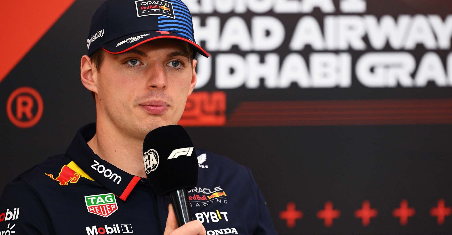 ABU DHABI, UNITED ARAB EMIRATES - DECEMBER 05: Max Verstappen of the Netherlands and Oracle Red Bull Racing attends the Drivers Press Conference during previews ahead of the F1 Grand Prix of Abu Dhabi at Yas Marina Circuit on December 05, 2024 in Abu Dhabi, United Arab Emirates. (Photo by Clive Mason/Getty Images) // Getty Images / Red Bull Content Pool // SI202412050210 // Usage for editorial use only //