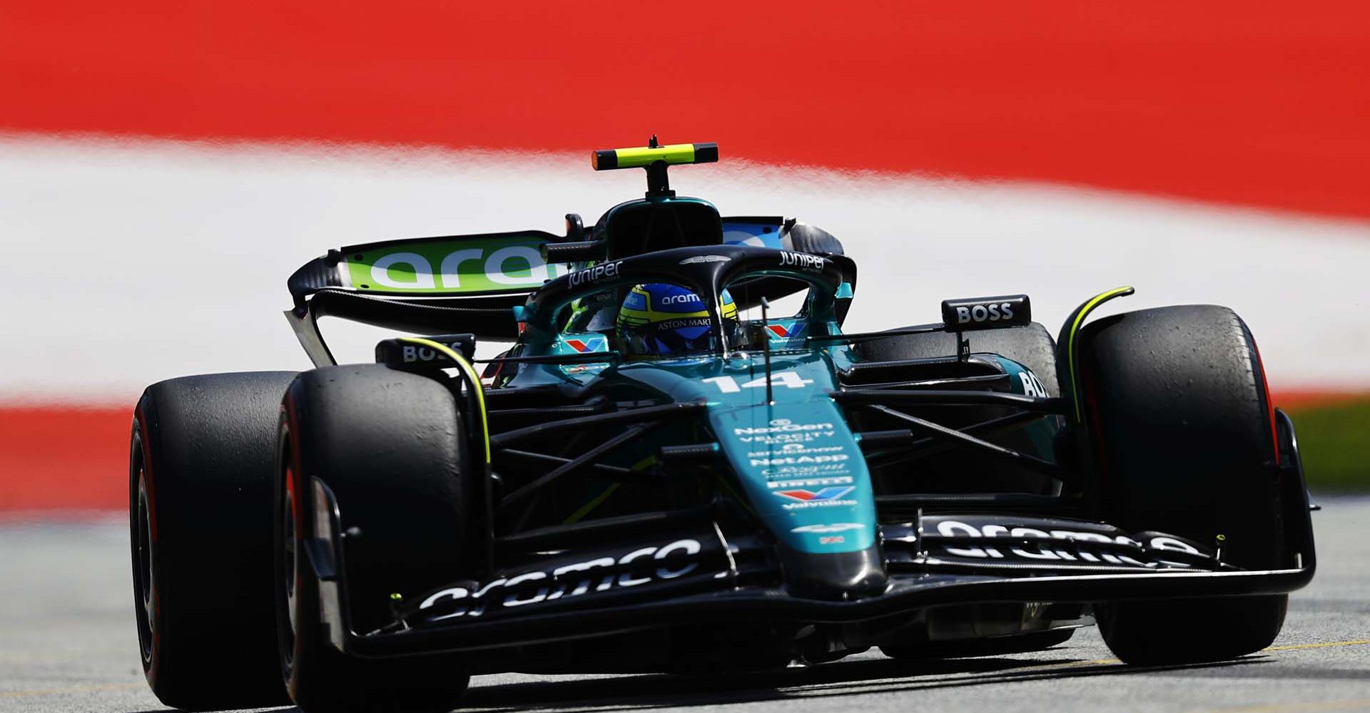 RED BULL RING, AUSTRIA - JUNE 29: Fernando Alonso, Aston Martin AMR24 during the Austrian GP at Red Bull Ring on Saturday June 29, 2024 in Spielberg, Austria. (Photo by Andy Hone / LAT Images)