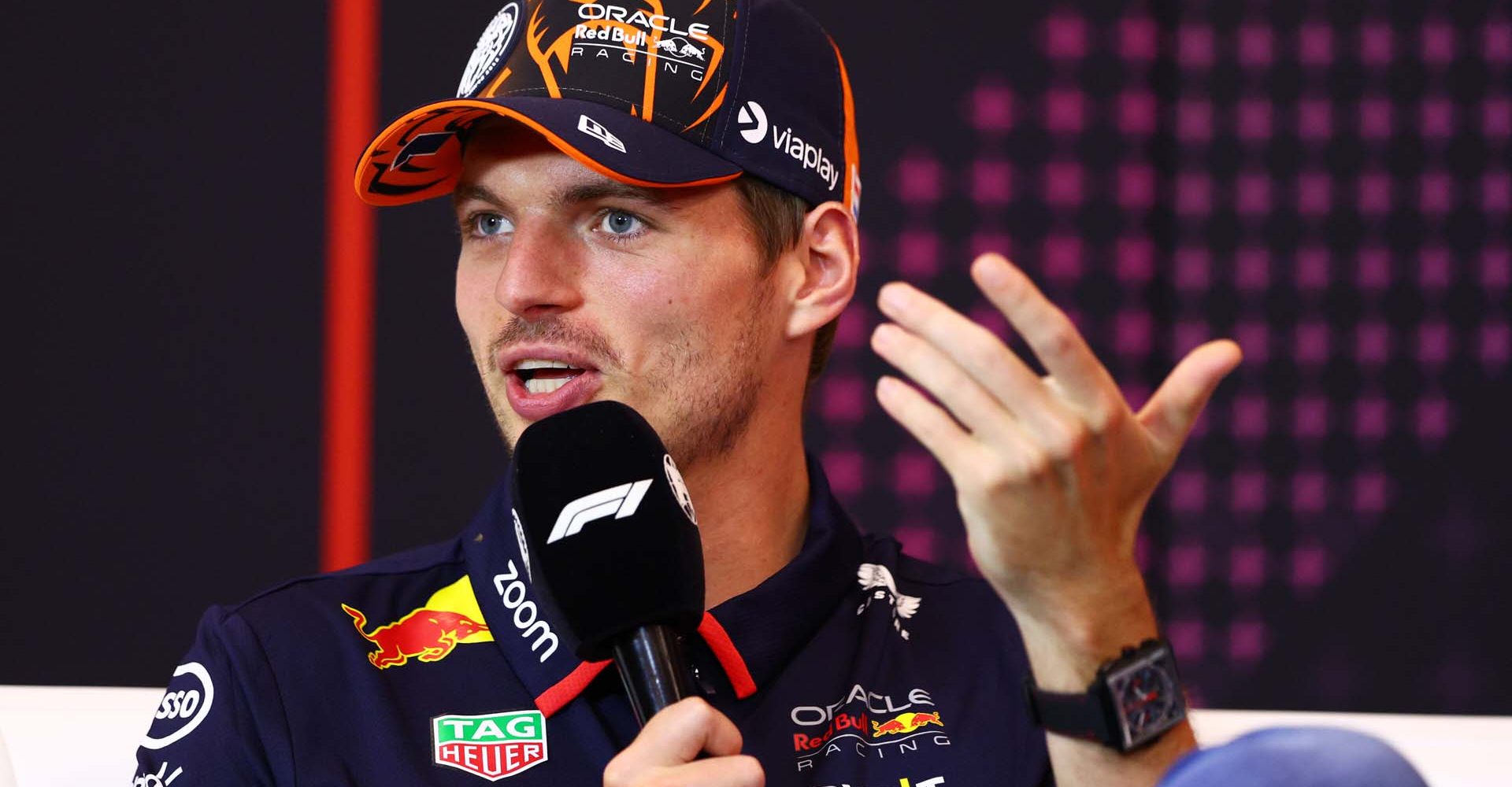 SPIELBERG, AUSTRIA - JUNE 27: Max Verstappen of the Netherlands and Oracle Red Bull Racing attends the Drivers Press Conference during previews ahead of the F1 Grand Prix of Austria at Red Bull Ring on June 27, 2024 in Spielberg, Austria. (Photo by Clive Rose/Getty Images) // Getty Images / Red Bull Content Pool // SI202406270496 // Usage for editorial use only //