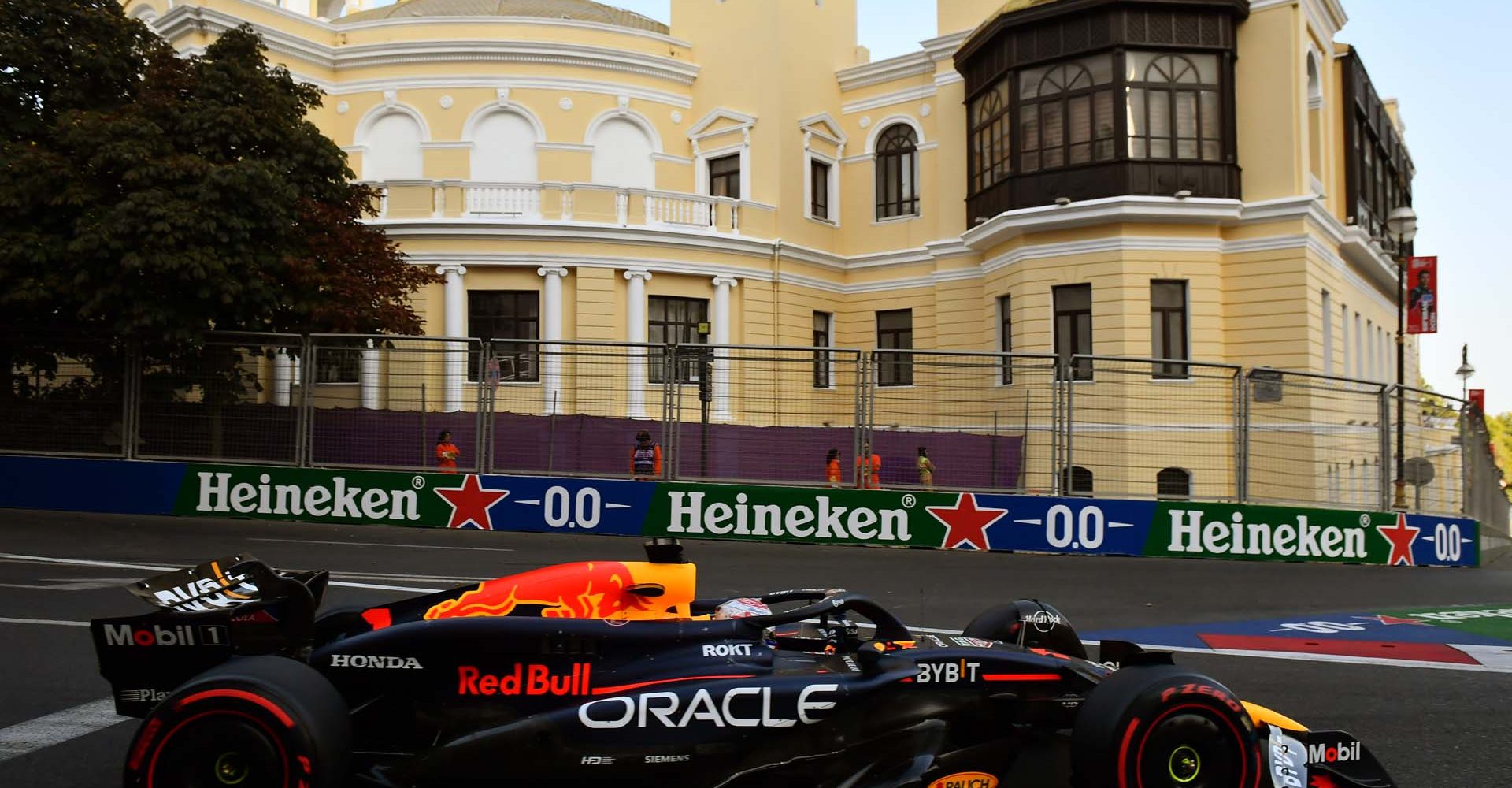 BAKU, AZERBAIJAN - SEPTEMBER 14: Max Verstappen of the Netherlands driving the (1) Oracle Red Bull Racing RB20 on track during qualifying ahead of the F1 Grand Prix of Azerbaijan at Baku City Circuit on September 14, 2024 in Baku, Azerbaijan. (Photo by James Sutton/Getty Images)