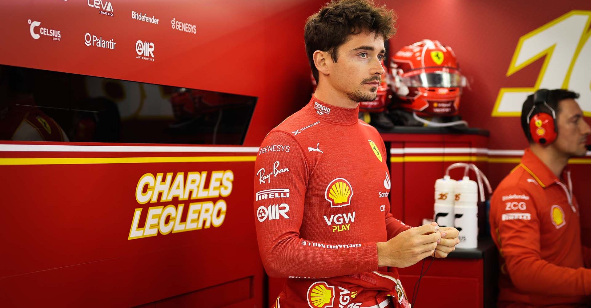 LECLERC Charles (mco), Scuderia Ferrari SF-24, portrait during the Formula 1 Gulf Air Bahrain Grand Prix 2024, 1st round of the 2024 FIA Formula One World Championship from February 29 to March 2, 2024 on the Bahrain International Circuit, in Sakhir, Bahrain - Photo Antonin Vincent / DPPI