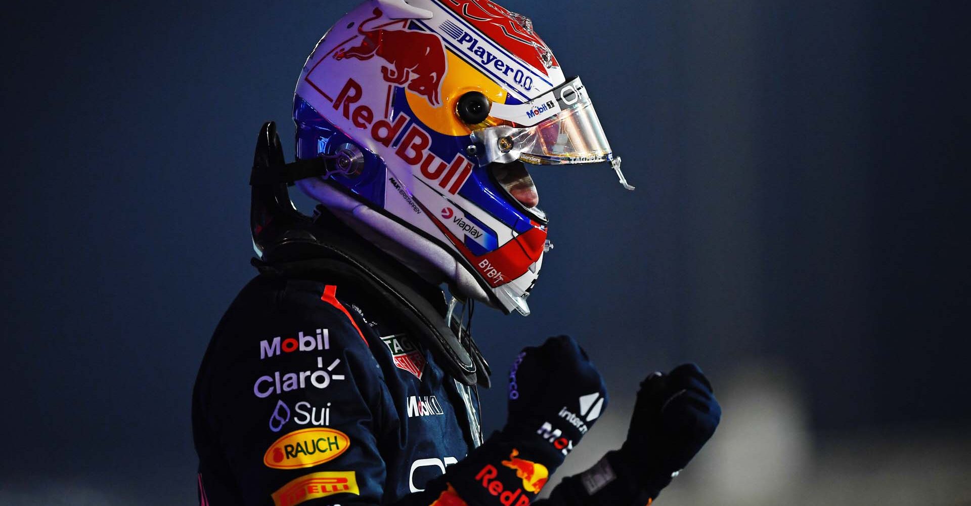 BAHRAIN, BAHRAIN - MARCH 02: Race winner Max Verstappen of the Netherlands and Oracle Red Bull Racing celebrates in parc ferme during the F1 Grand Prix of Bahrain at Bahrain International Circuit on March 02, 2024 in Bahrain, Bahrain. (Photo by Rudy Carezzevoli/Getty Images) // Getty Images / Red Bull Content Pool // SI202403020446 // Usage for editorial use only //