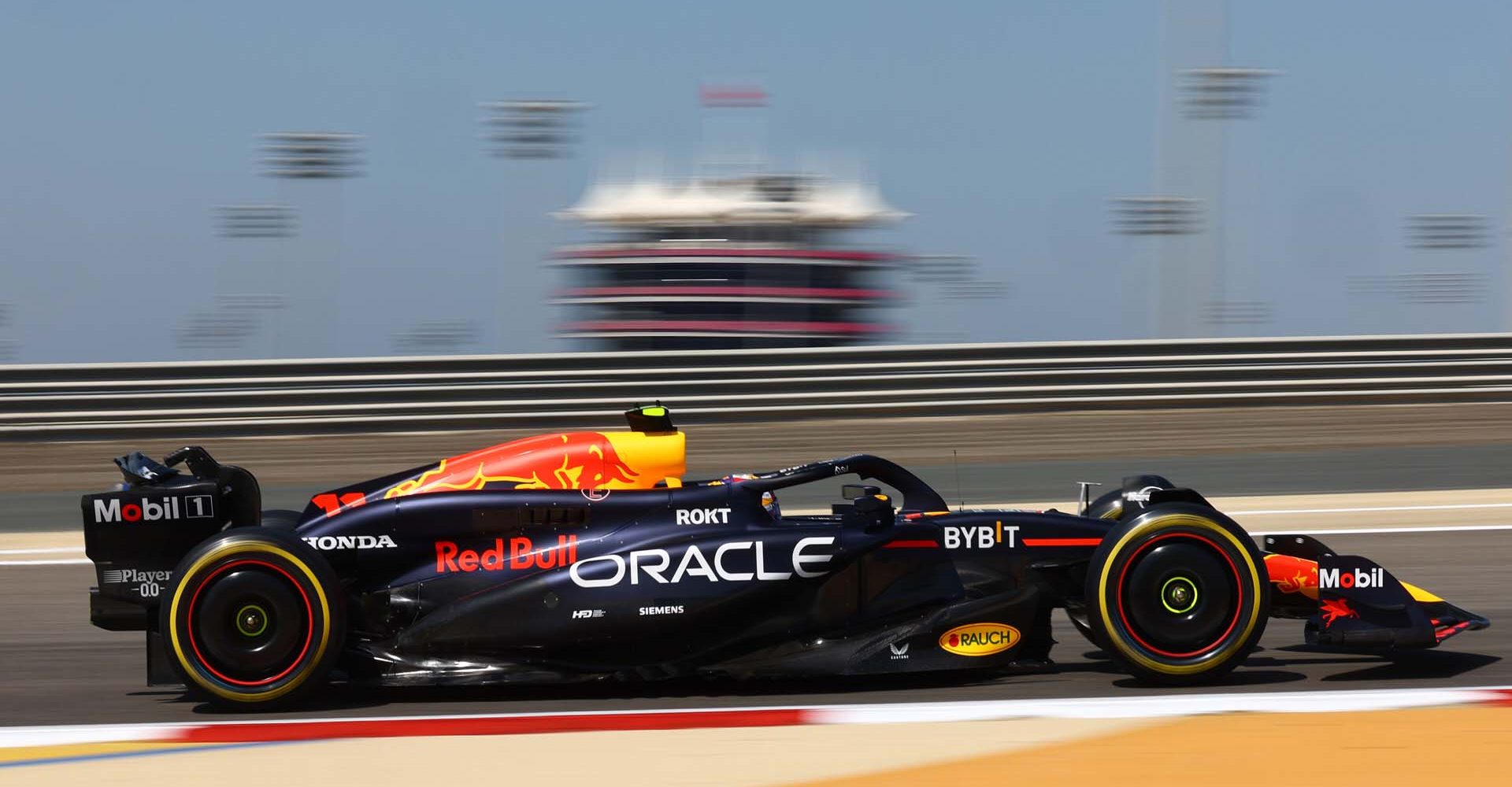 BAHRAIN, BAHRAIN - FEBRUARY 22: Sergio Perez of Mexico driving the (11) Oracle Red Bull Racing RB20 on track during day two of F1 Testing at Bahrain International Circuit on February 22, 2024 in Bahrain, Bahrain. (Photo by Mark Thompson/Getty Images) // Getty Images / Red Bull Content Pool // SI202402220294 // Usage for editorial use only //