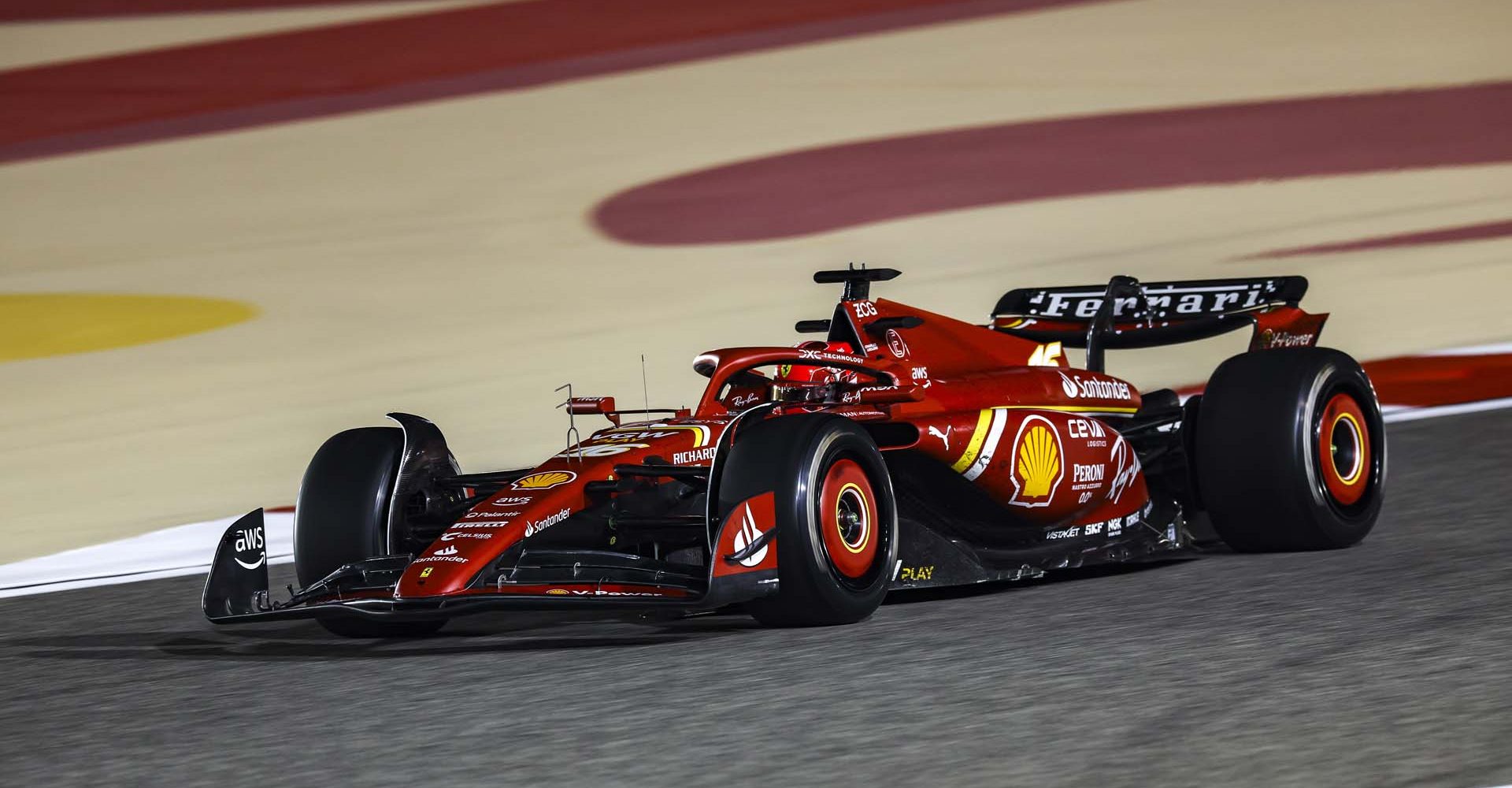 16 LECLERC Charles (mco), Scuderia Ferrari SF-24, action during the Formula 1 Aramco pre-season testing 2024 of the 2024 FIA Formula One World Championship from February 21 to 23, 2024 on the Bahrain International Circuit, in Sakhir, Bahrain - Photo Florent Gooden / DPPI